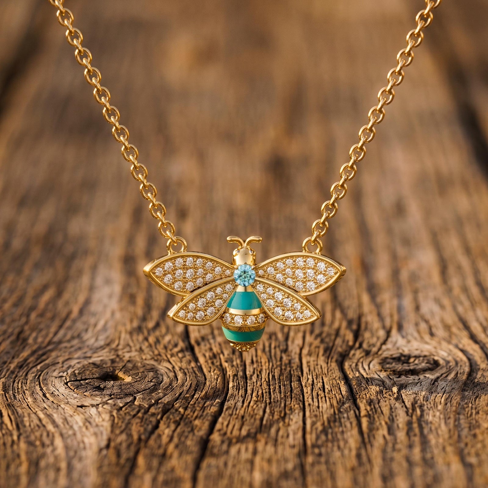 Hive Echo Necklace - Aquamarine