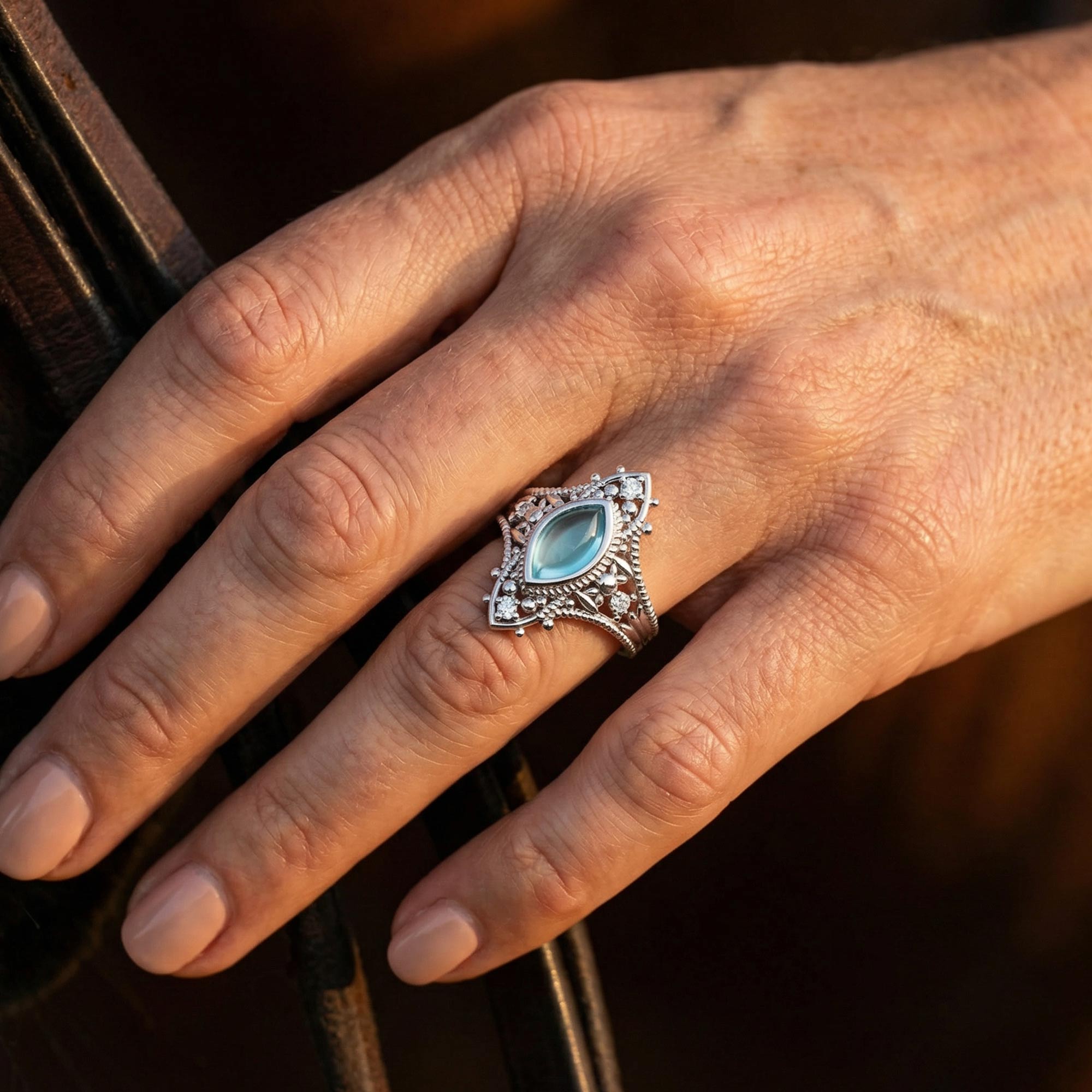 Holy Prayer Ring - Aquamarine