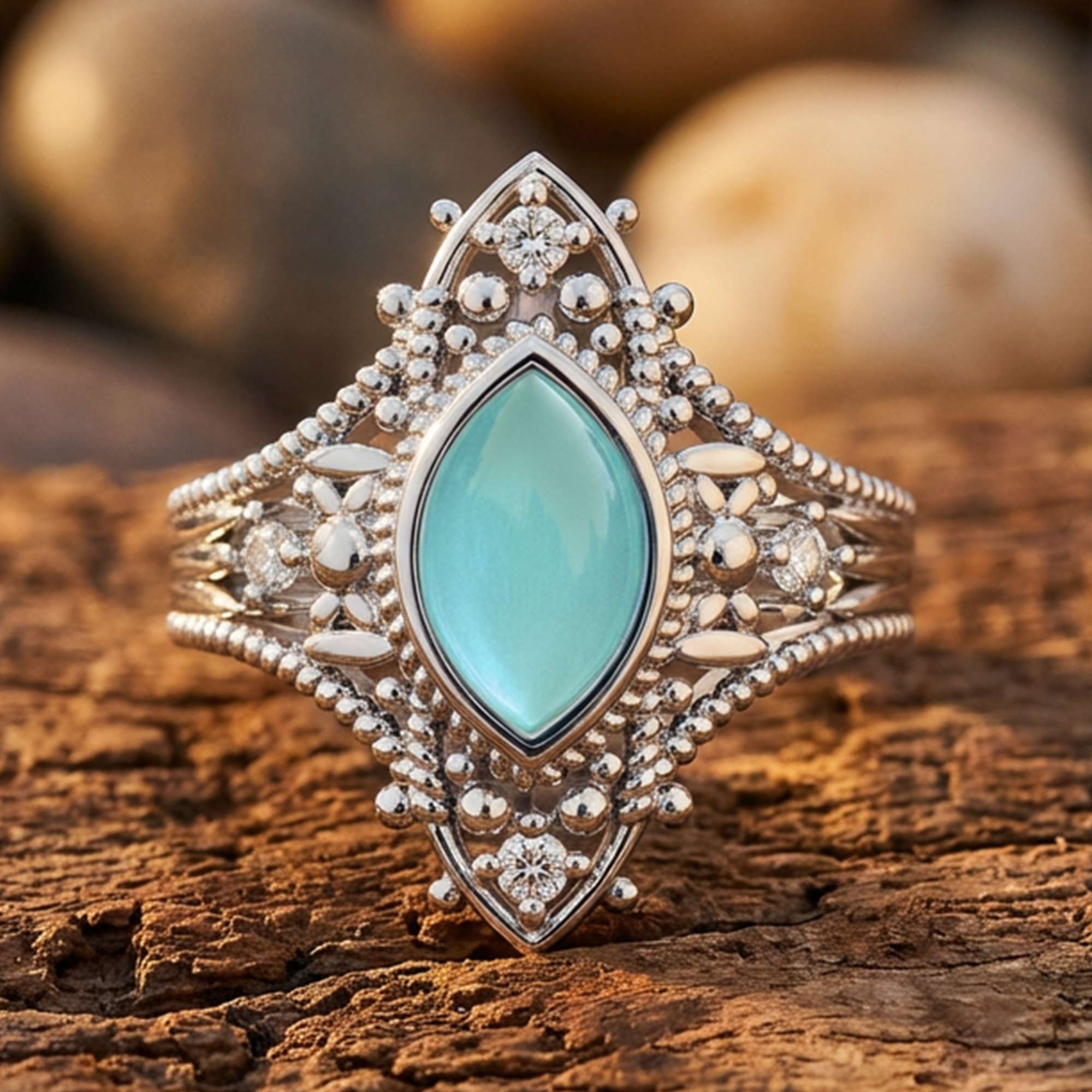 Holy Prayer Ring - Aquamarine