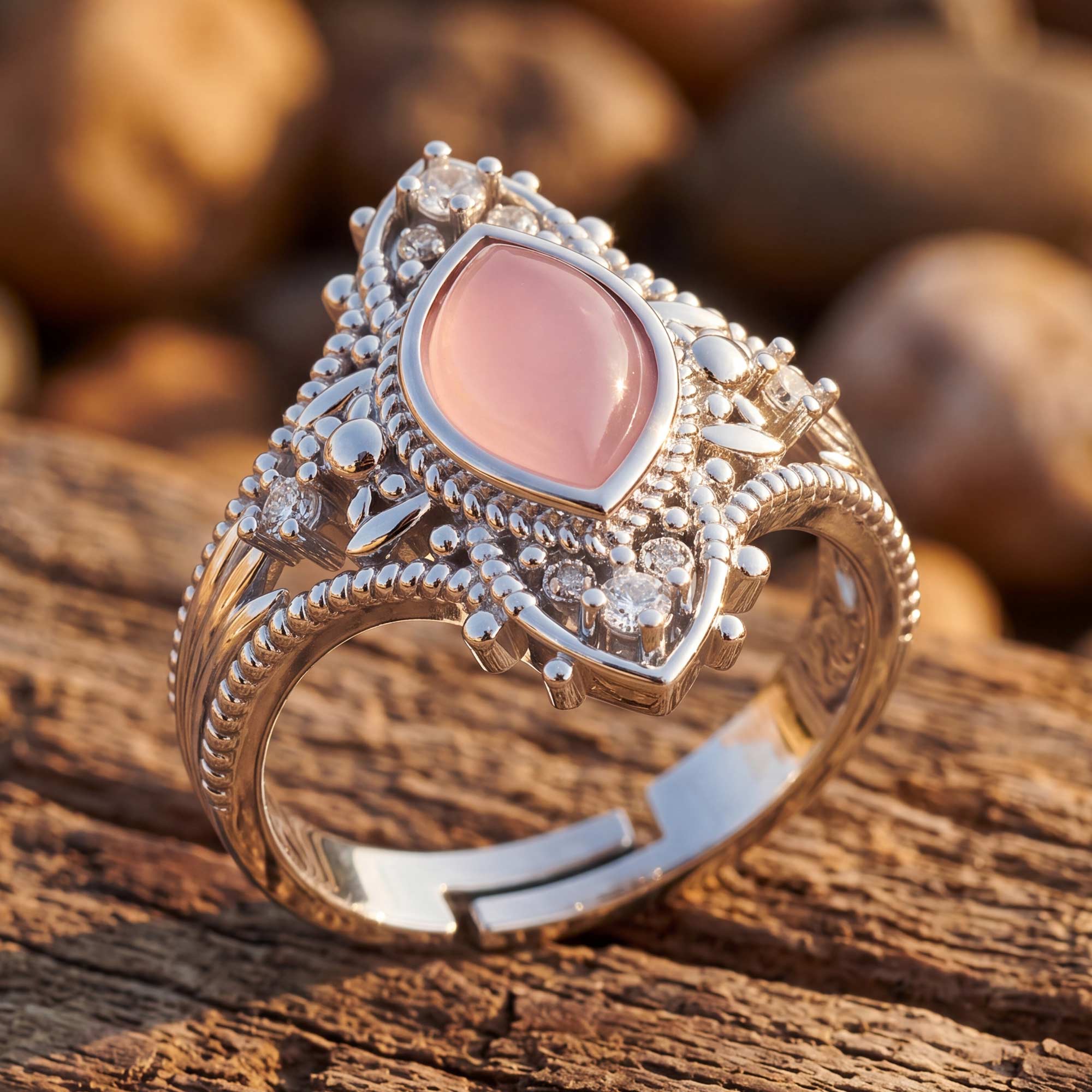 Holy Prayer Ring - Rose Quartz