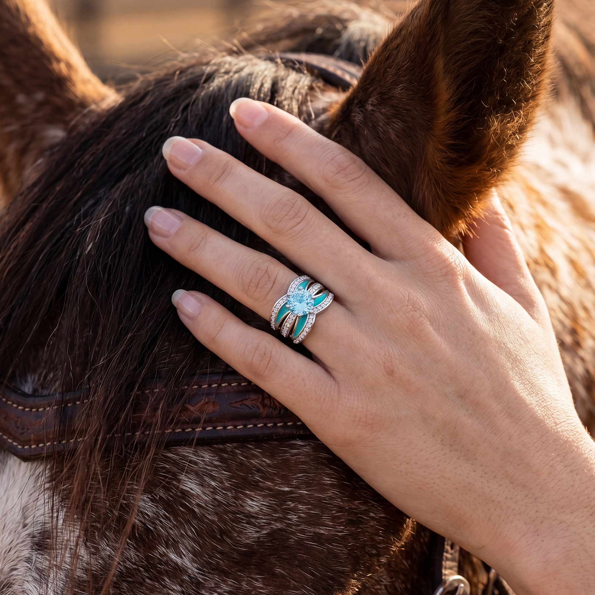 Intersect Radiance Ring - Aquamarine