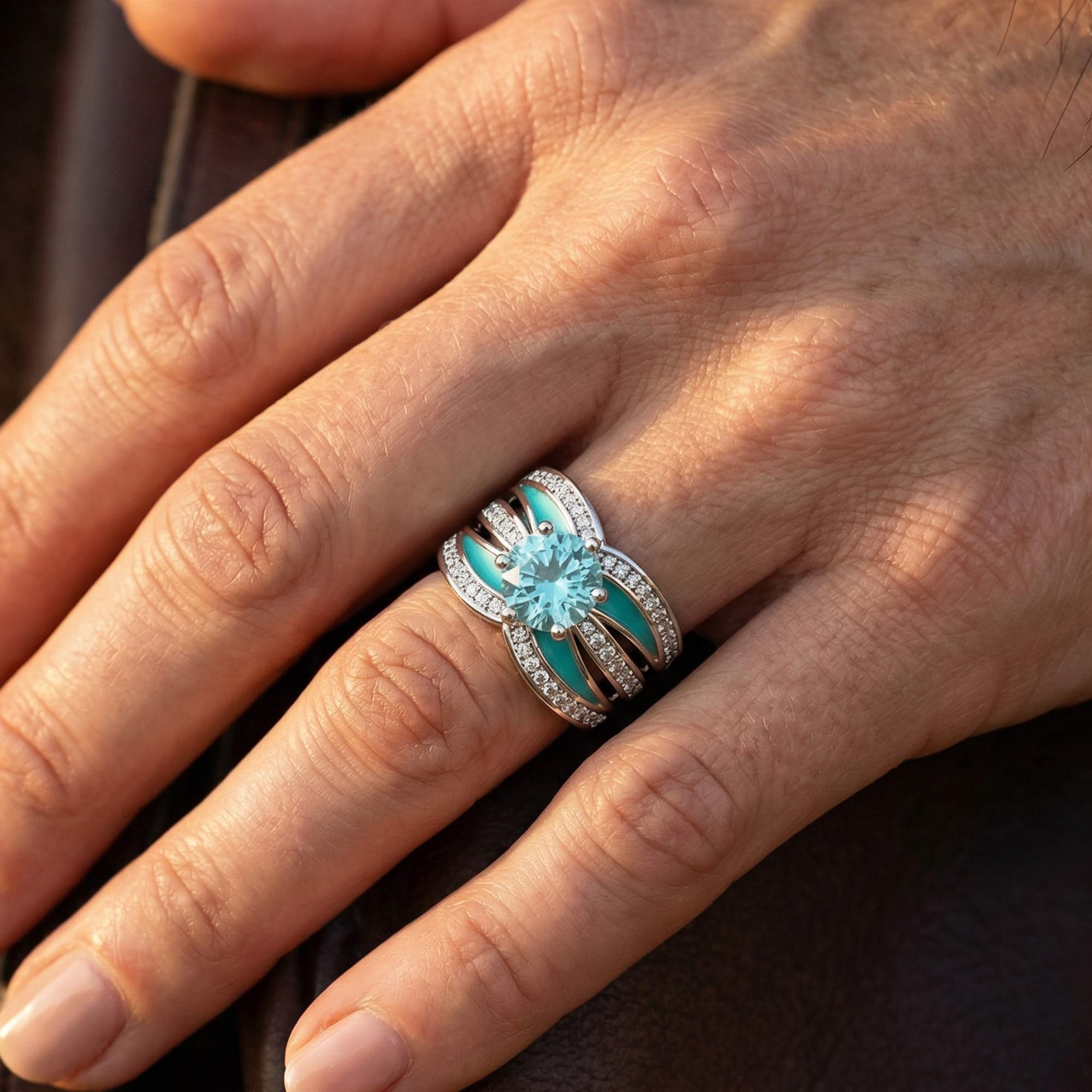 Intersect Radiance Ring - Aquamarine
