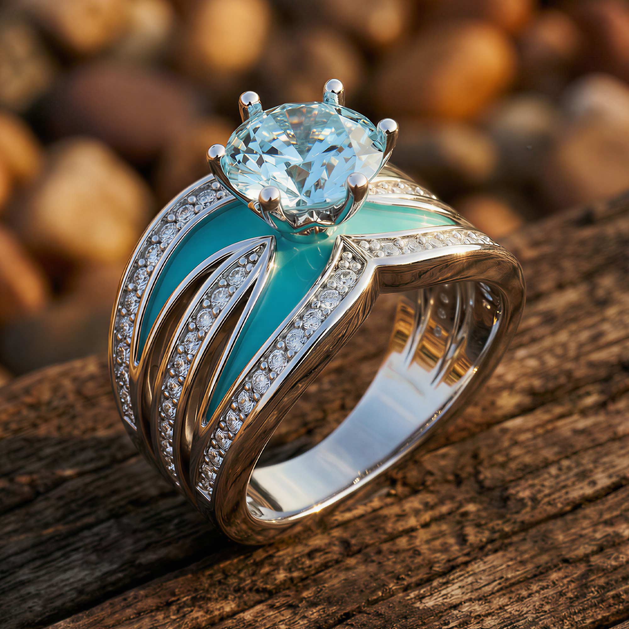 Intersect Radiance Ring - Aquamarine