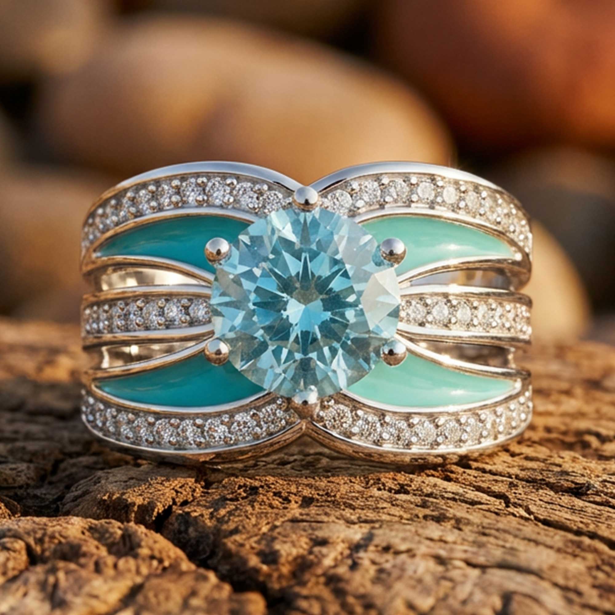 Intersect Radiance Ring - Aquamarine