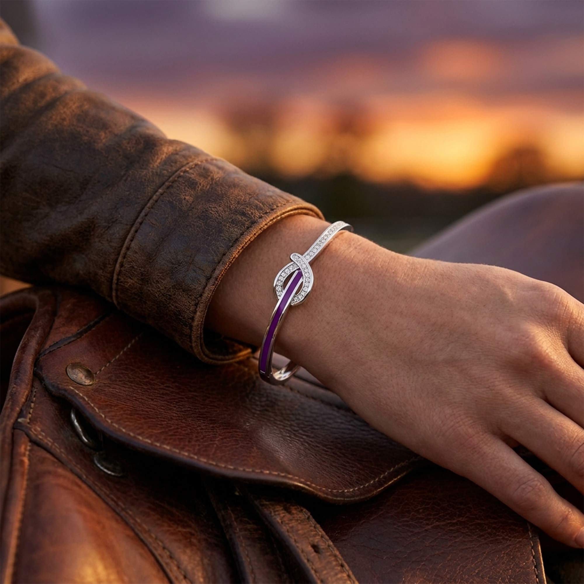 Knotted Power Bracelet - Purple