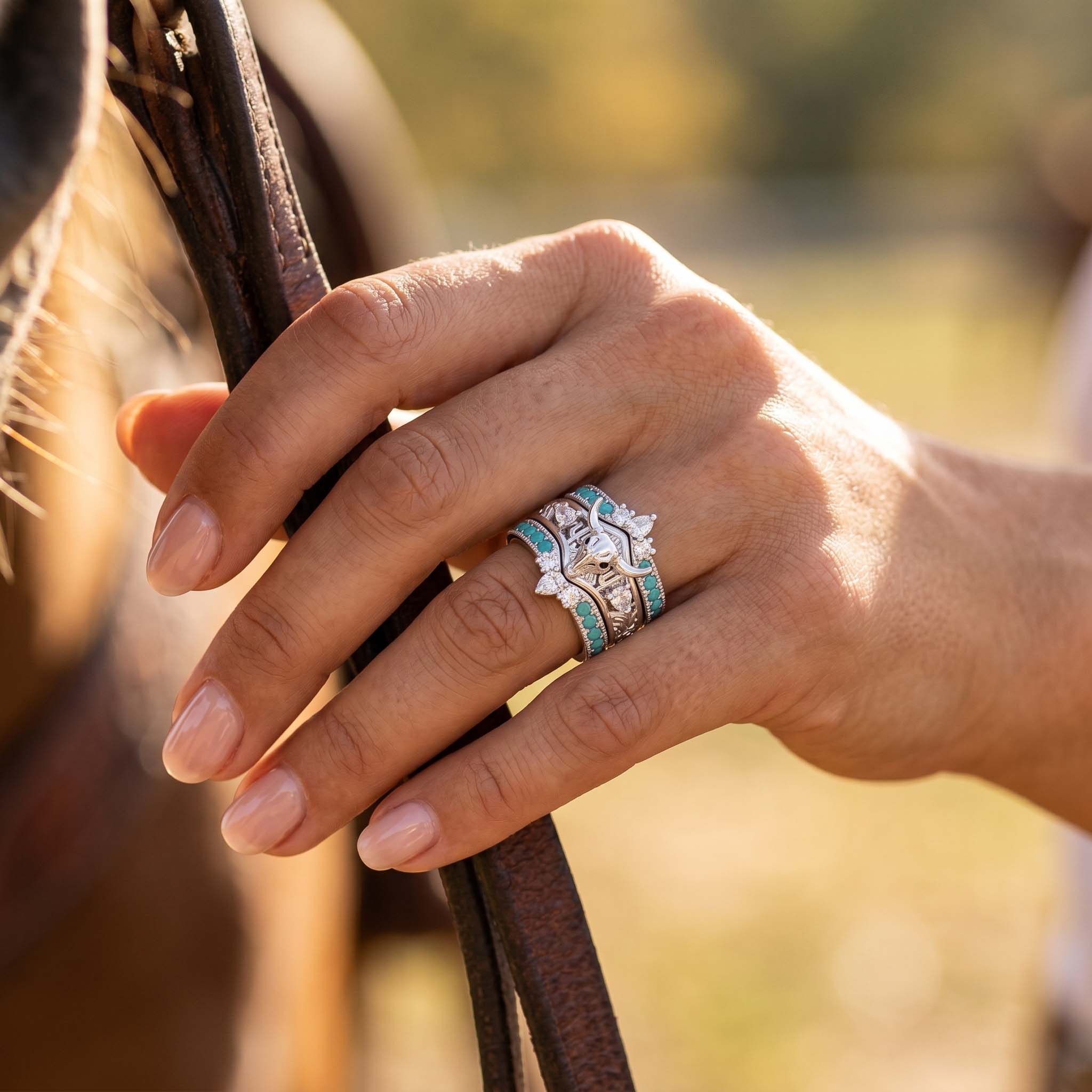 Longhorn Mesa Stacking Ring - Turquoise