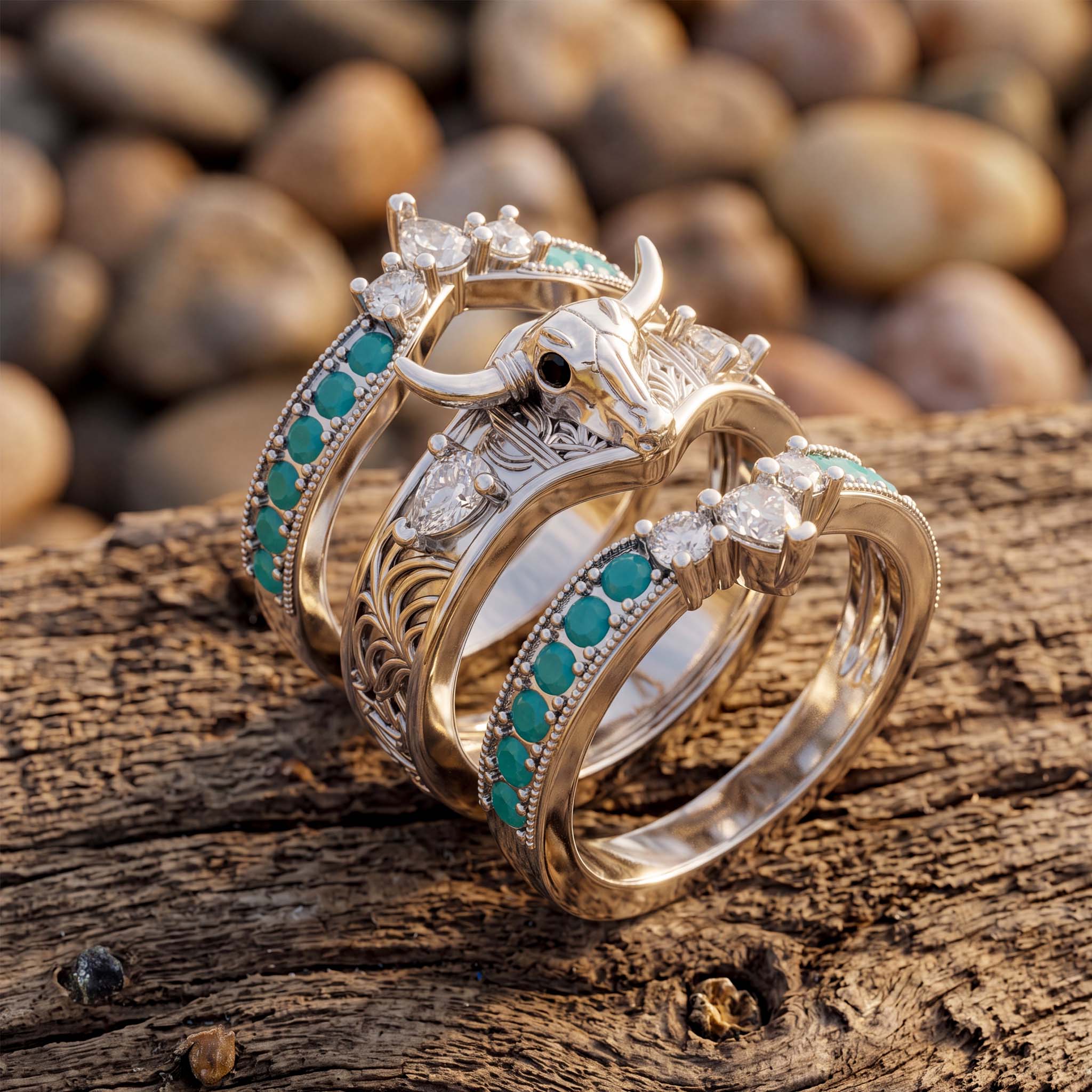 Longhorn Mesa Stacking Ring - Turquoise