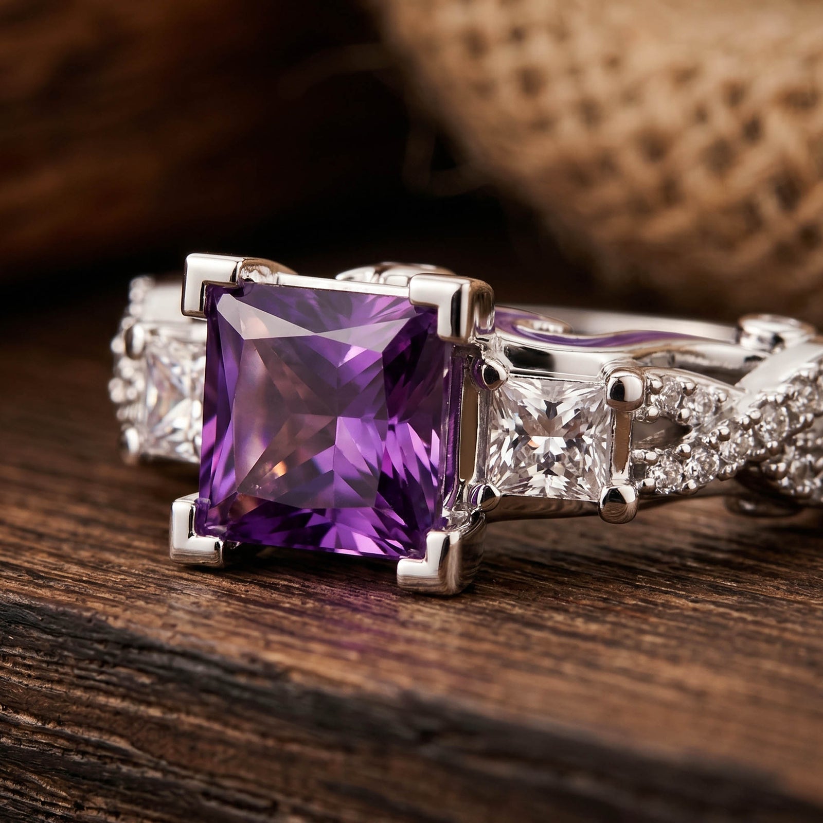 Love Rivet Ring - Amethyst