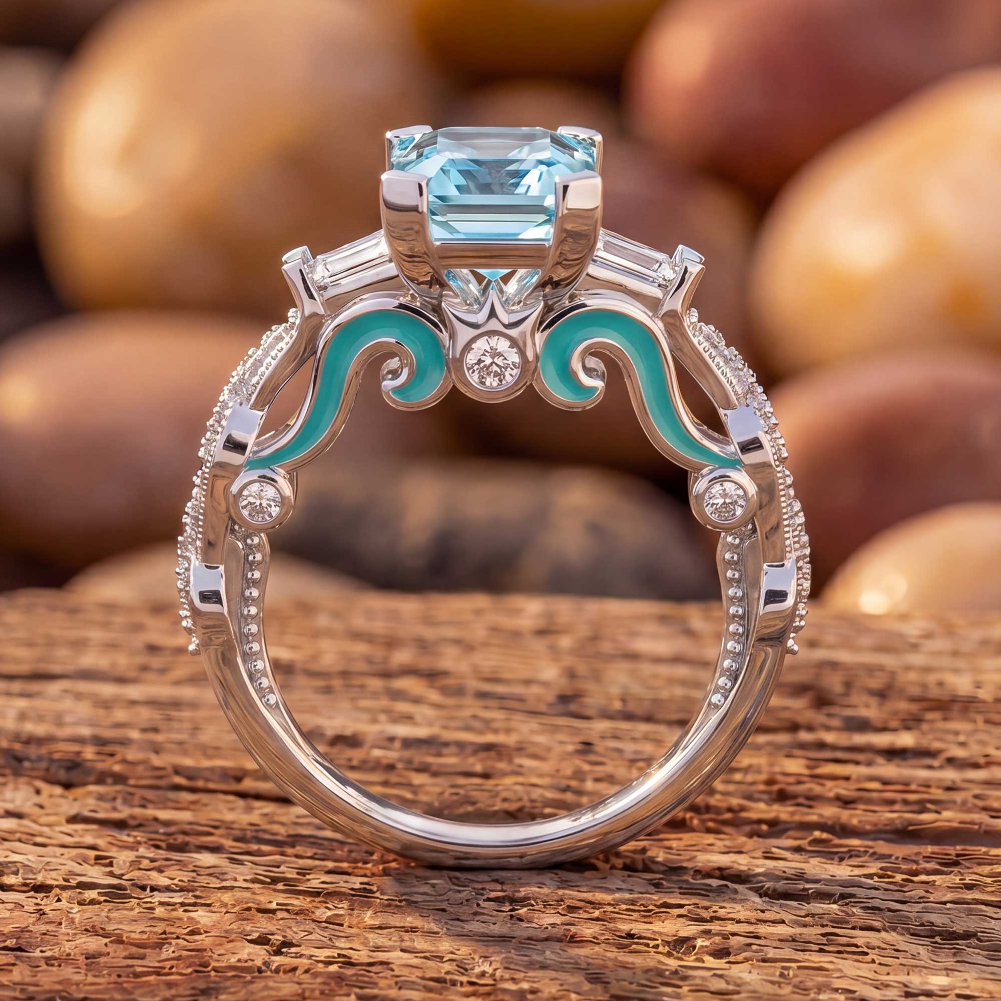 Love Rivet Ring - Aquamarine