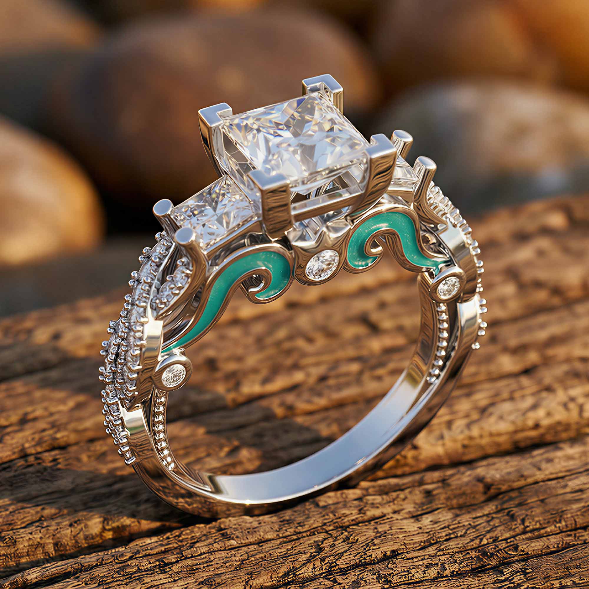 Love Rivet Ring - Moissanite
