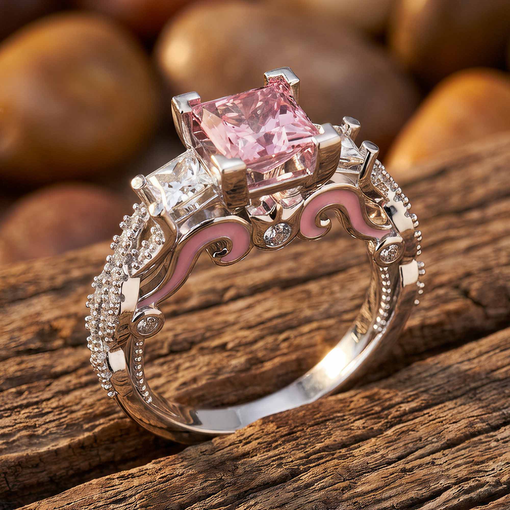 Love Rivet Ring - Rose Quartz
