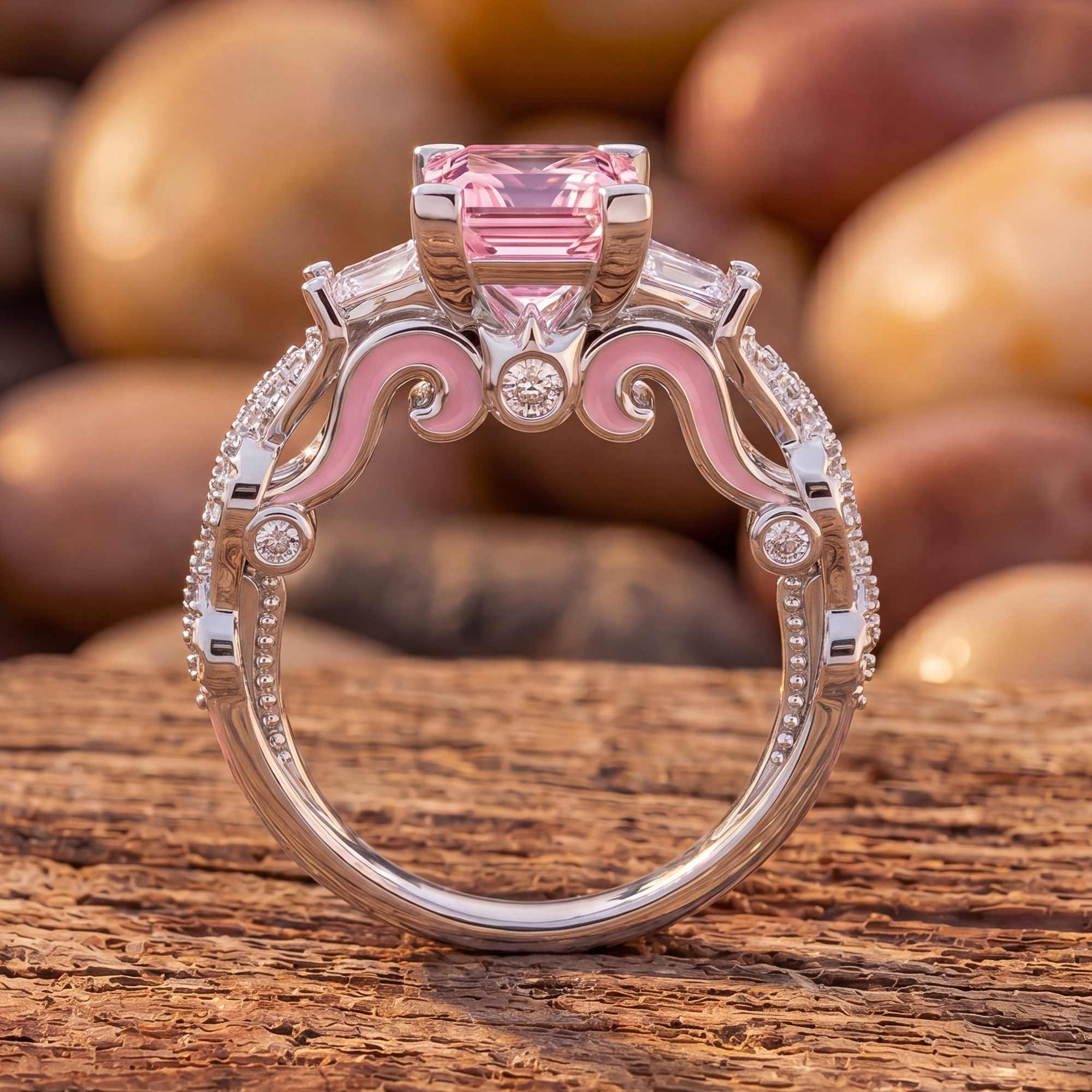 Love Rivet Ring - Rose Quartz
