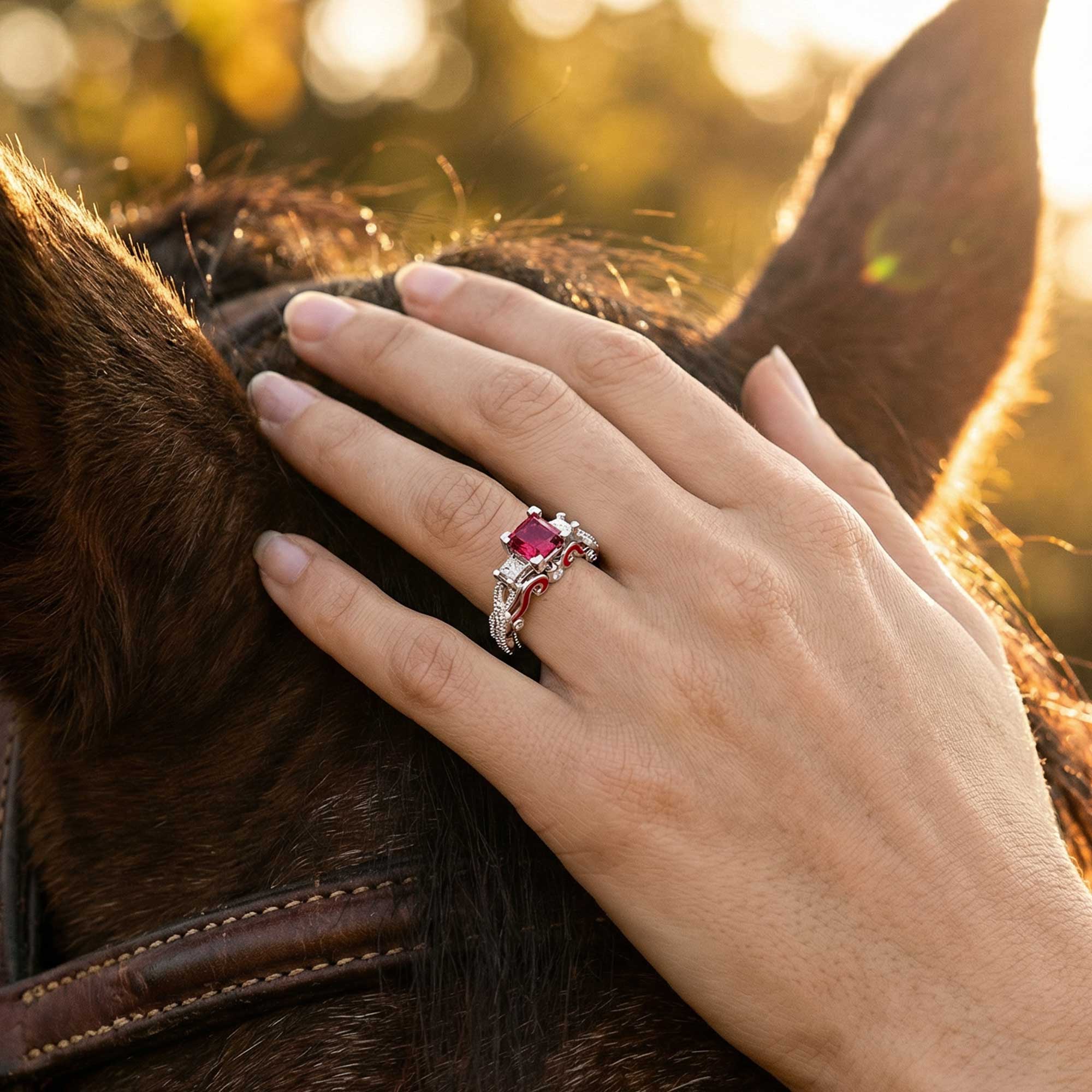 Love Rivet Ring - Ruby
