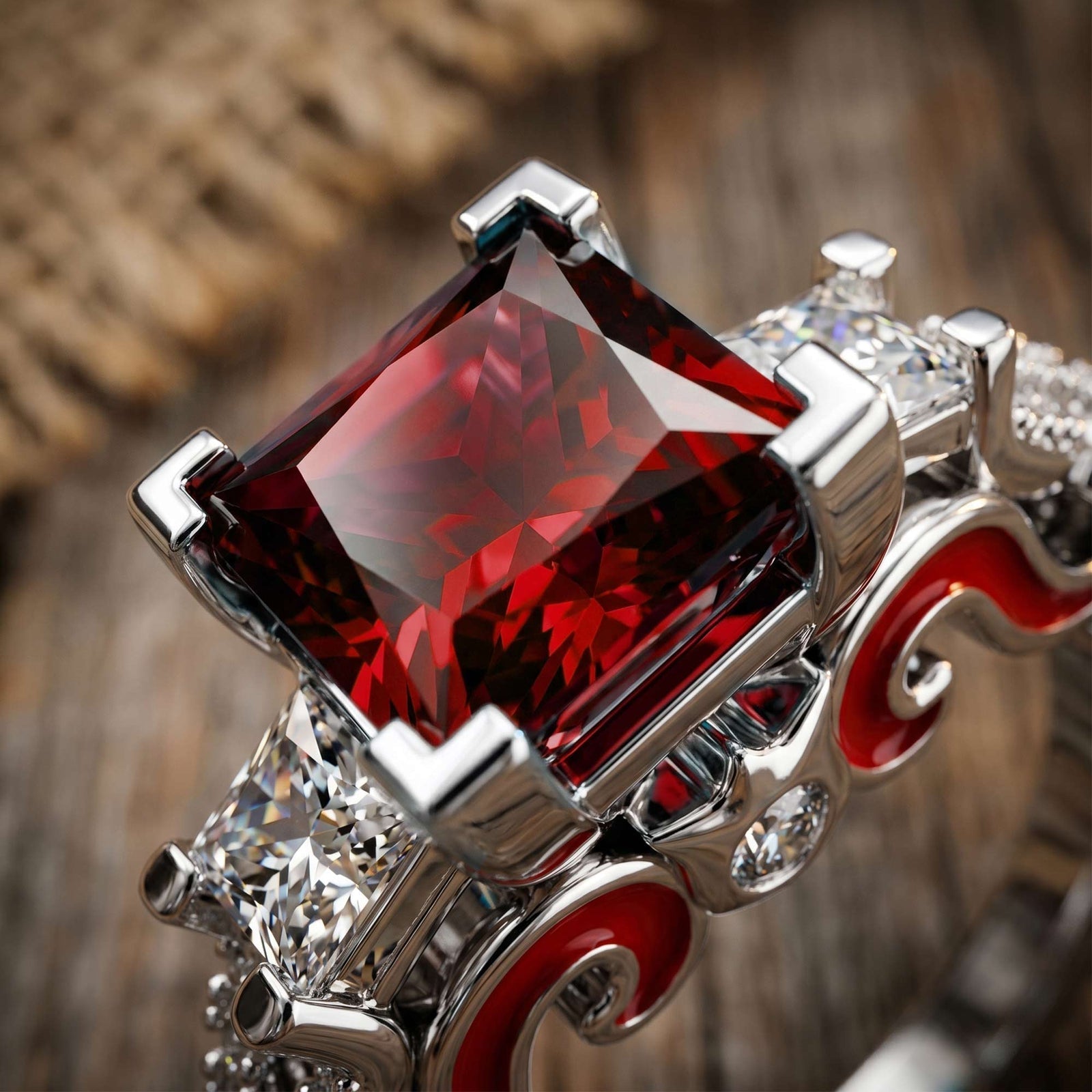 Love Rivet Ring - Ruby
