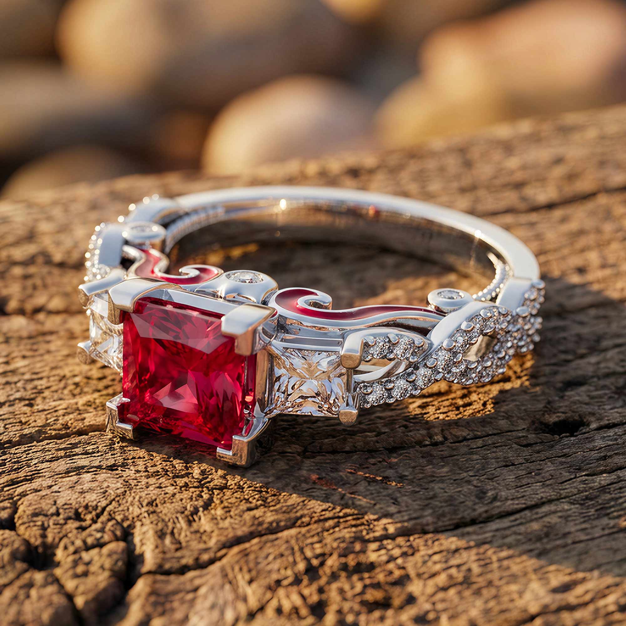 Love Rivet Ring - Ruby