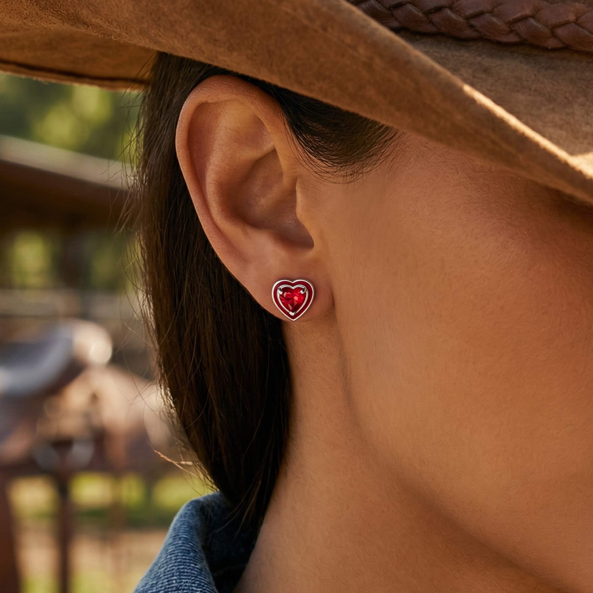 Loyal Heart Earrings - Ruby
