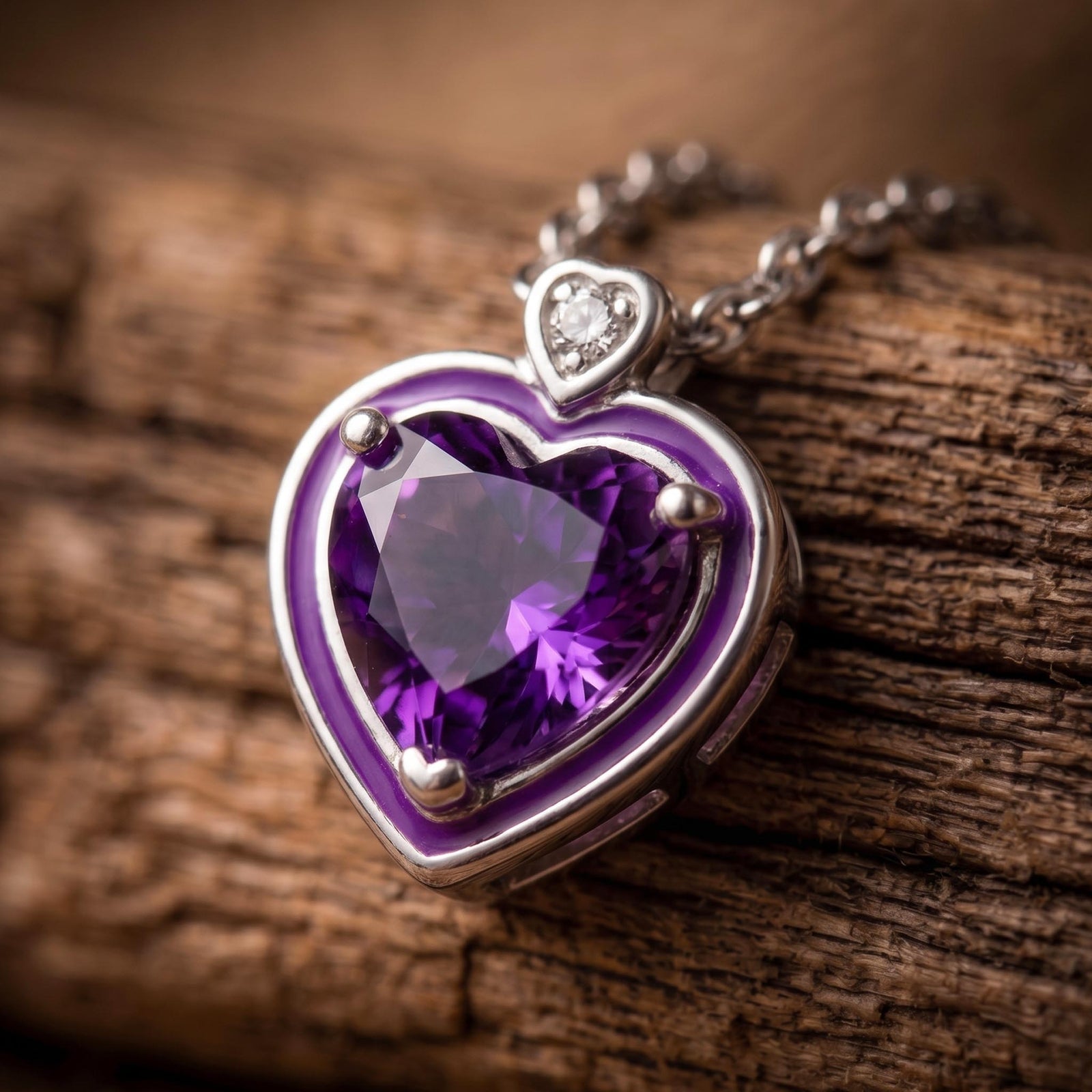 Loyal Heart Necklace - Amethyst