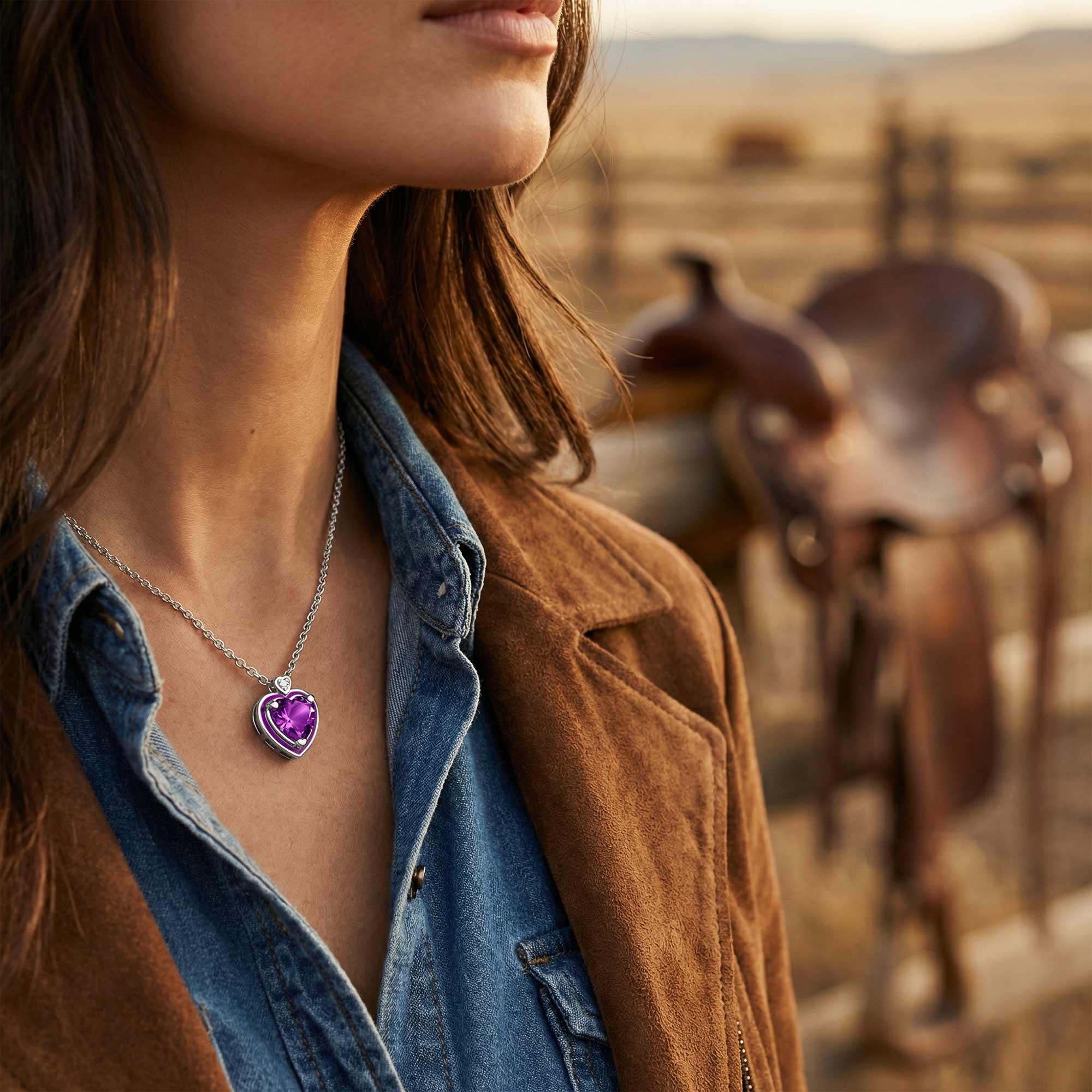 Loyal Heart Necklace - Amethyst