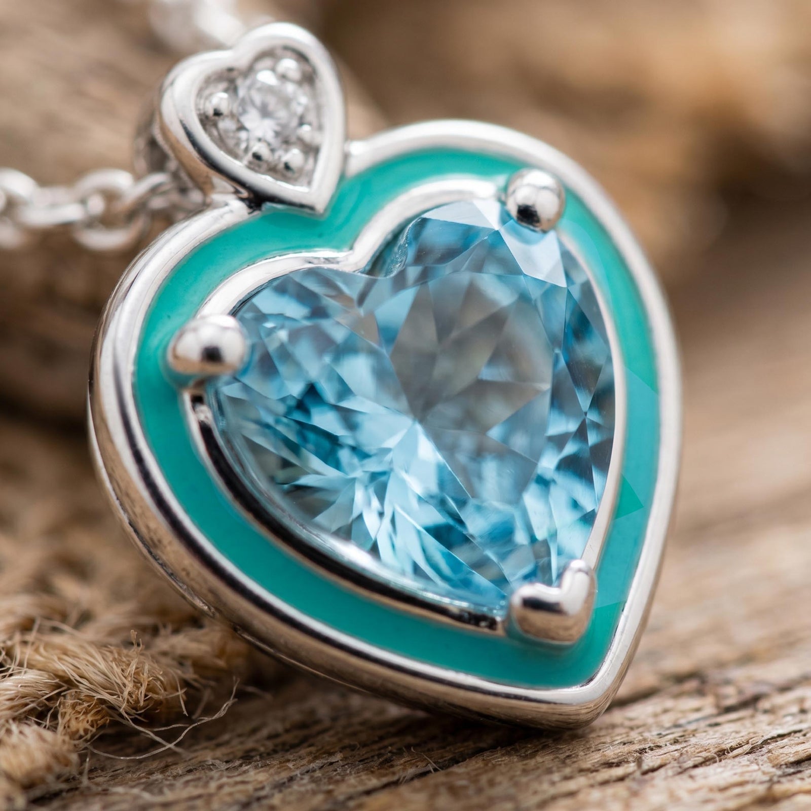 Loyal Heart Necklace - Aquamarine