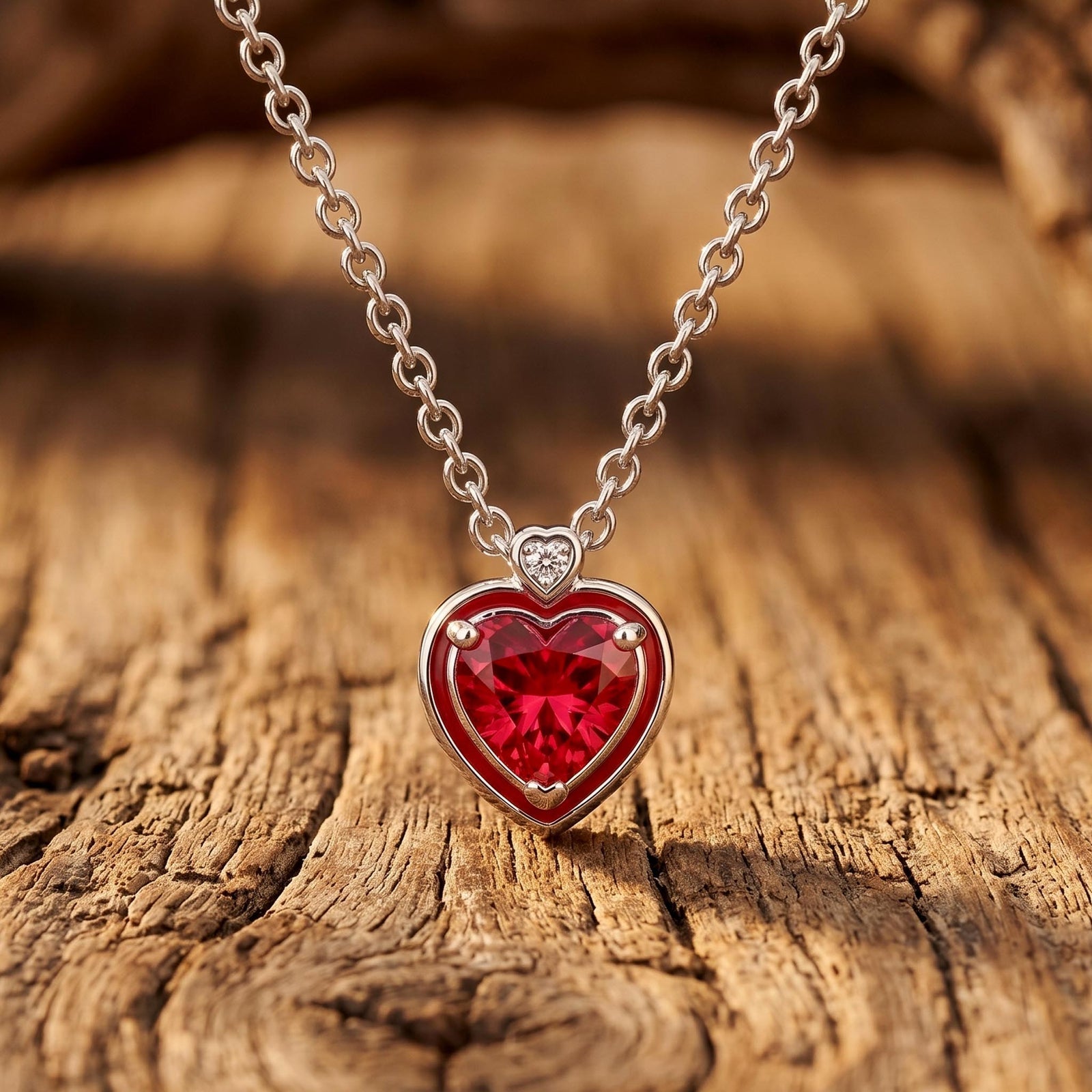 Loyal Heart Necklace - Ruby