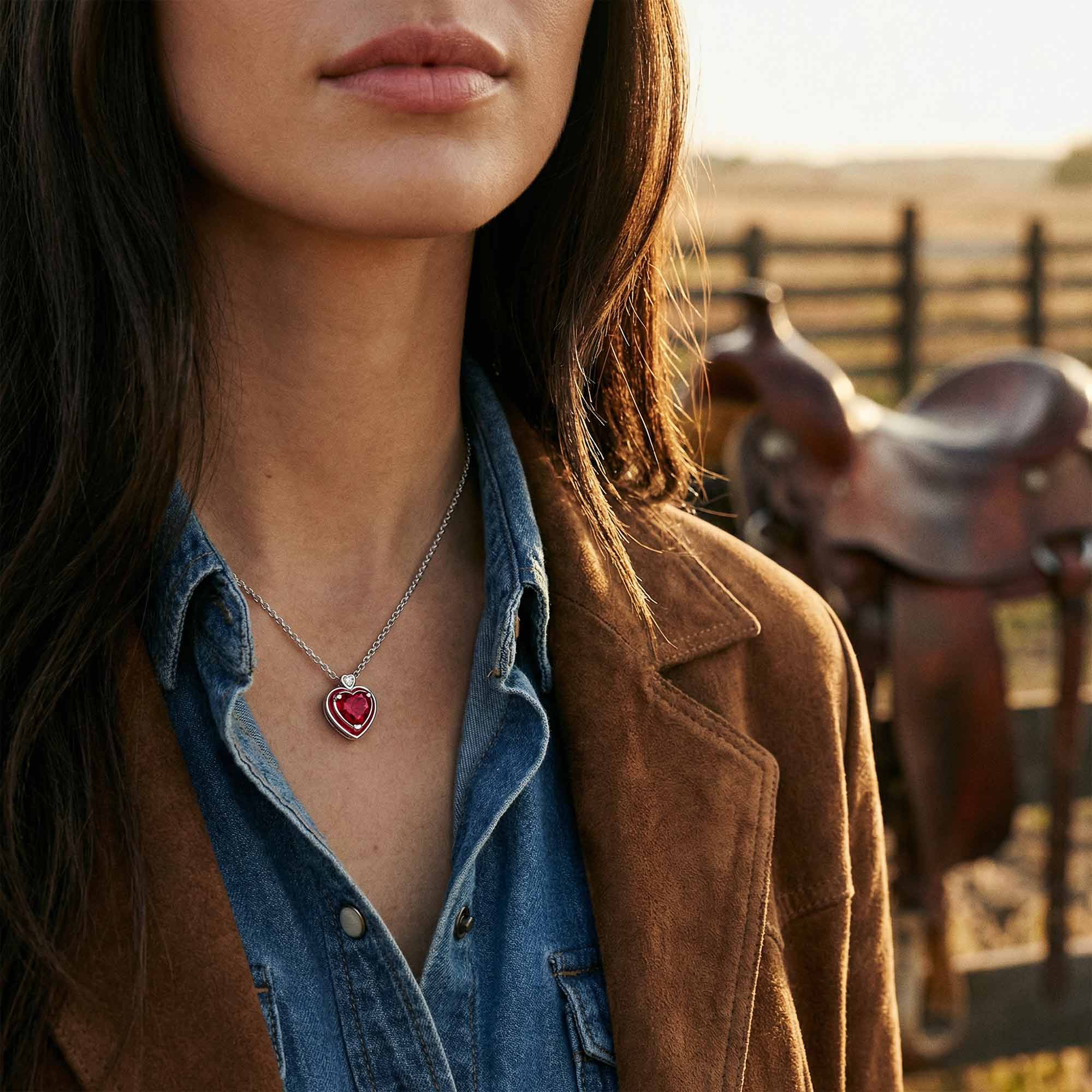 Loyal Heart Necklace - Ruby