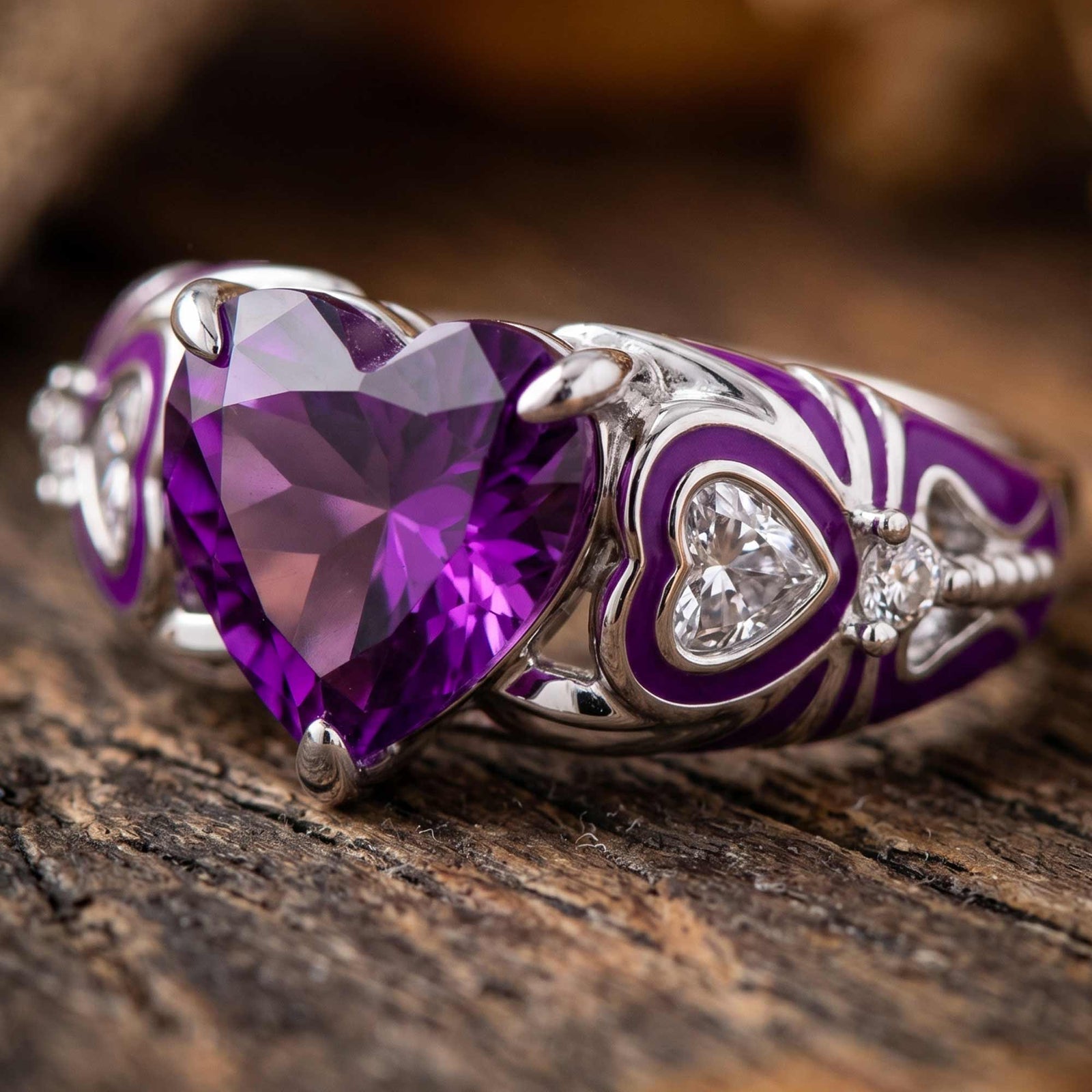 Loyal Heart Ring - Amethyst