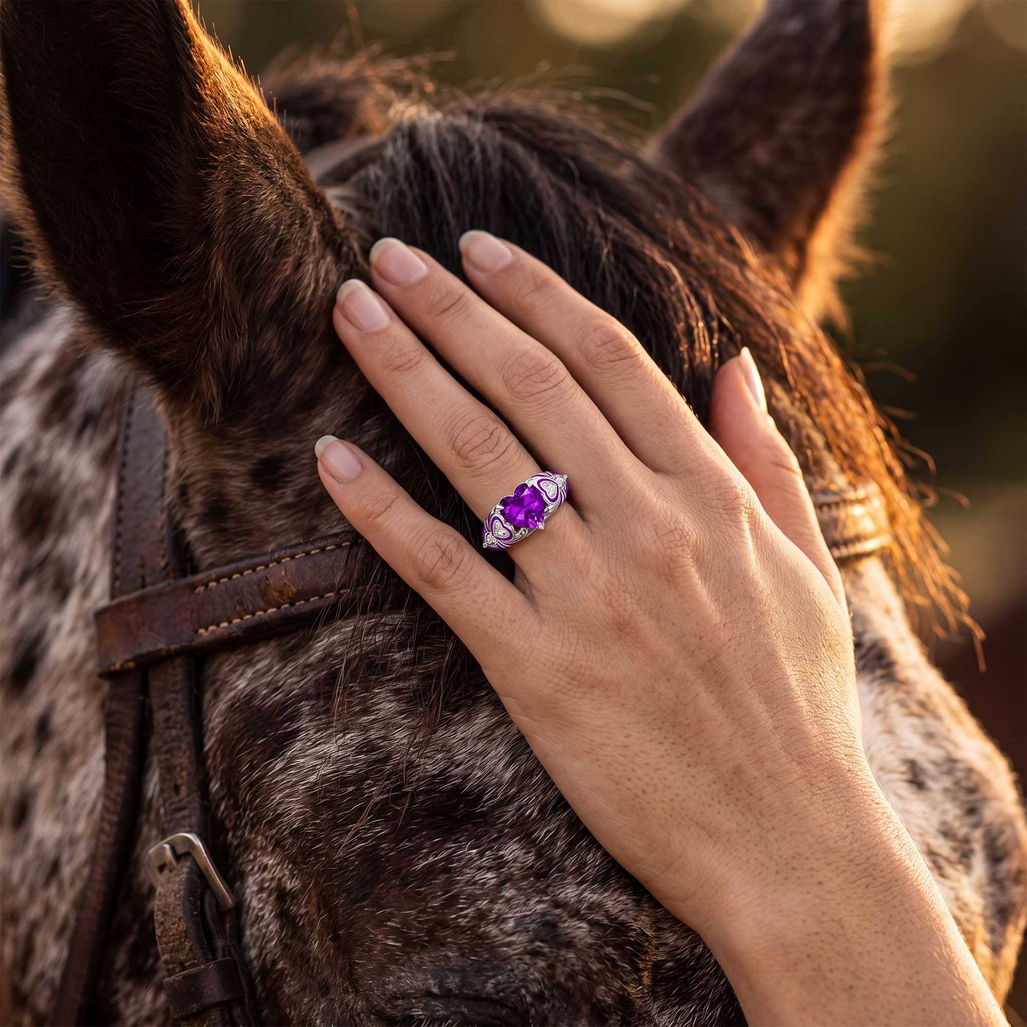 Loyal Heart Ring - Amethyst