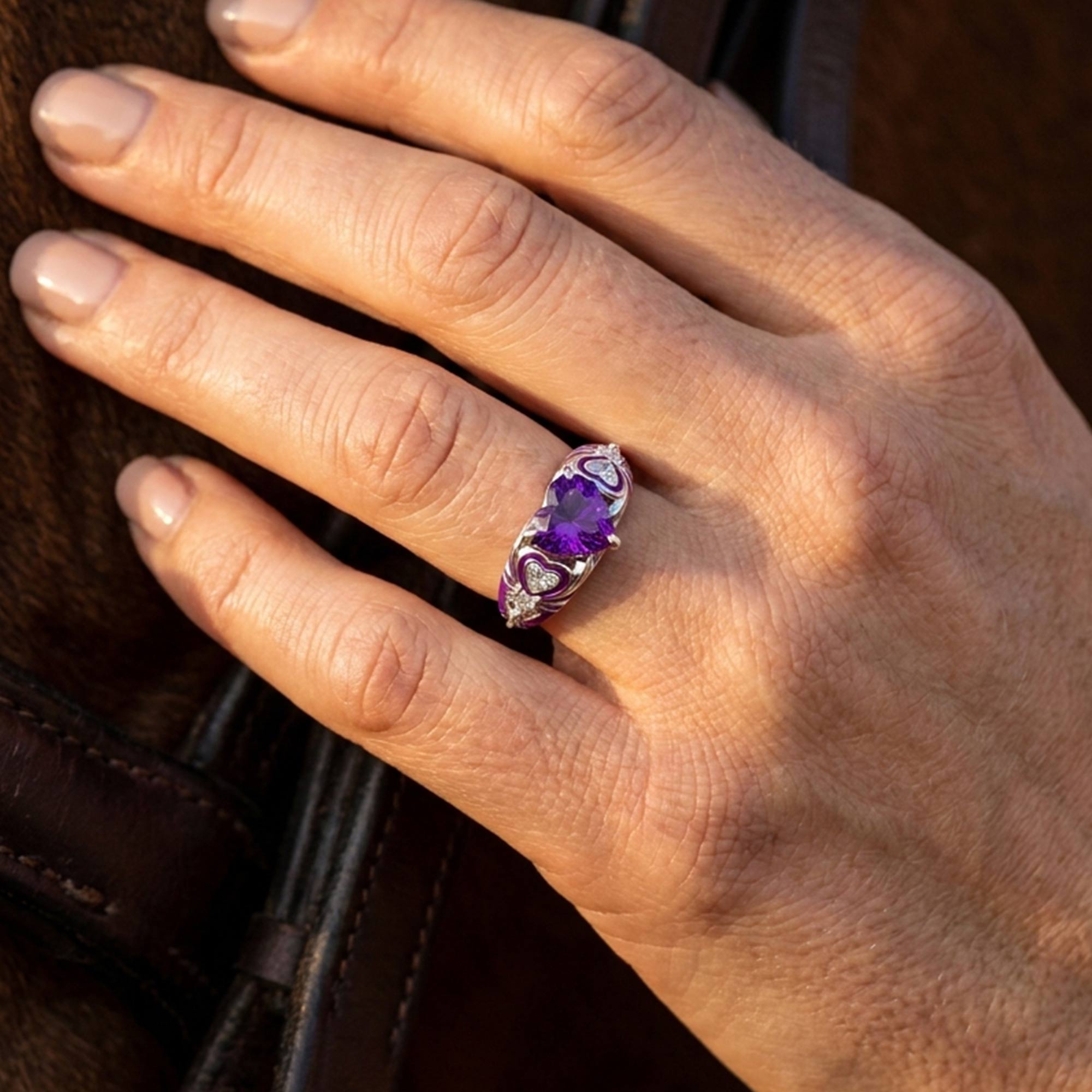 Loyal Heart Ring - Amethyst