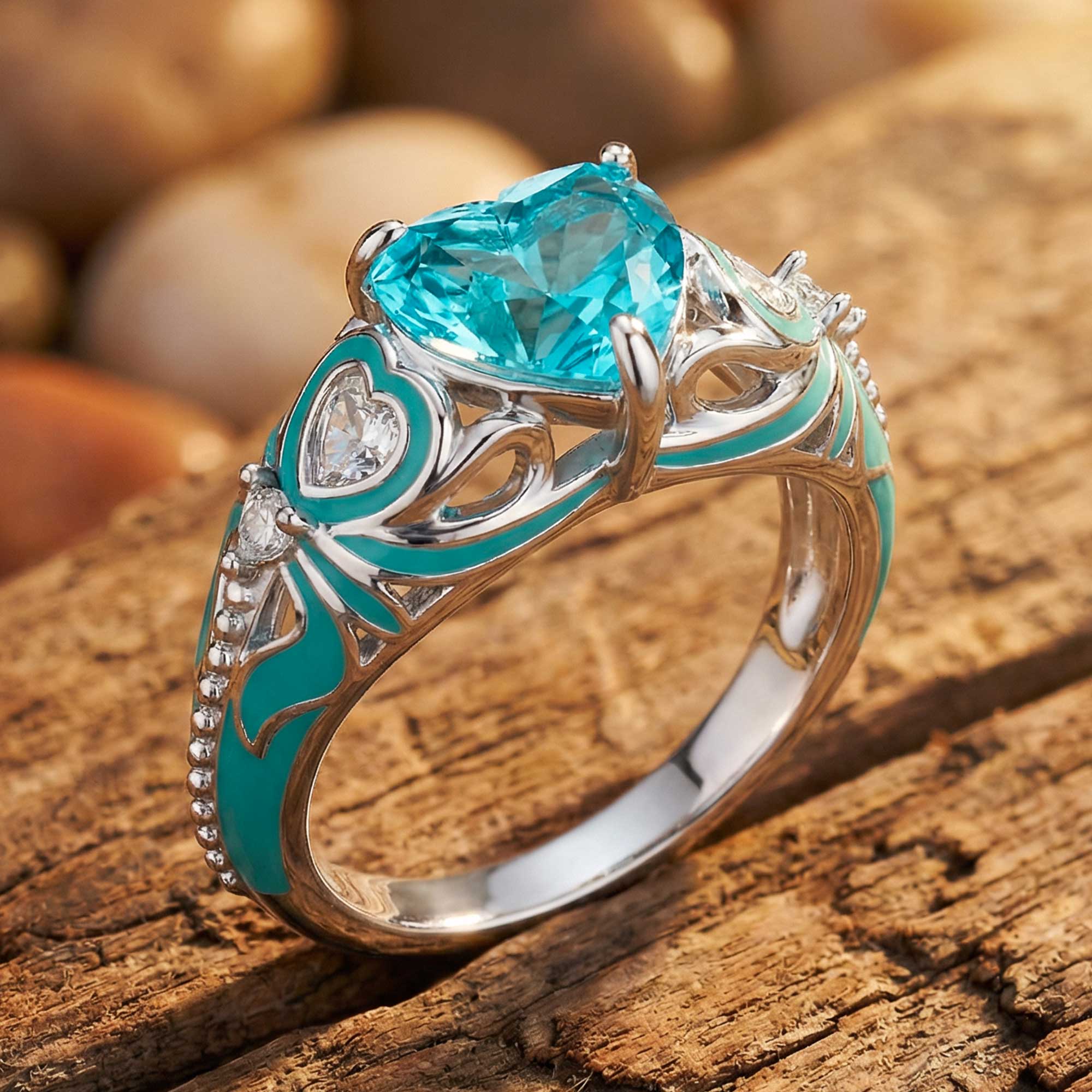 Loyal Heart Ring - Aquamarine