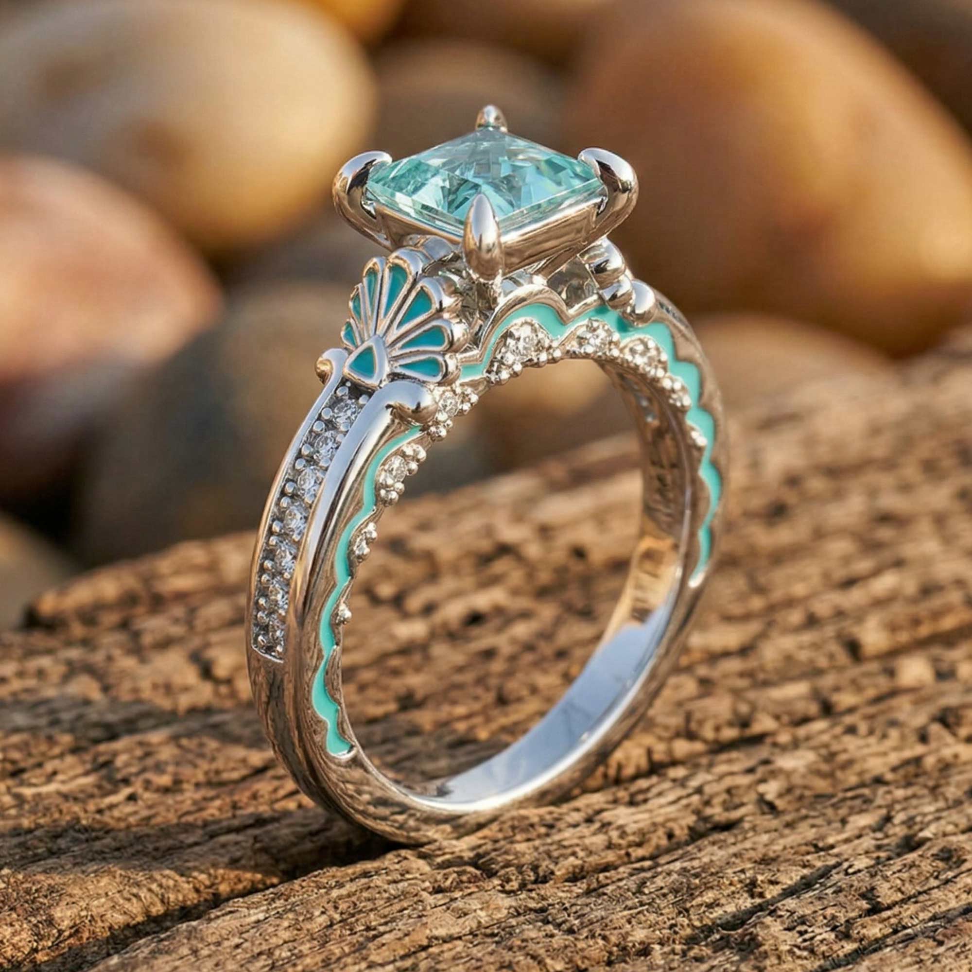 Lumen Crest Ring - Aquamarine