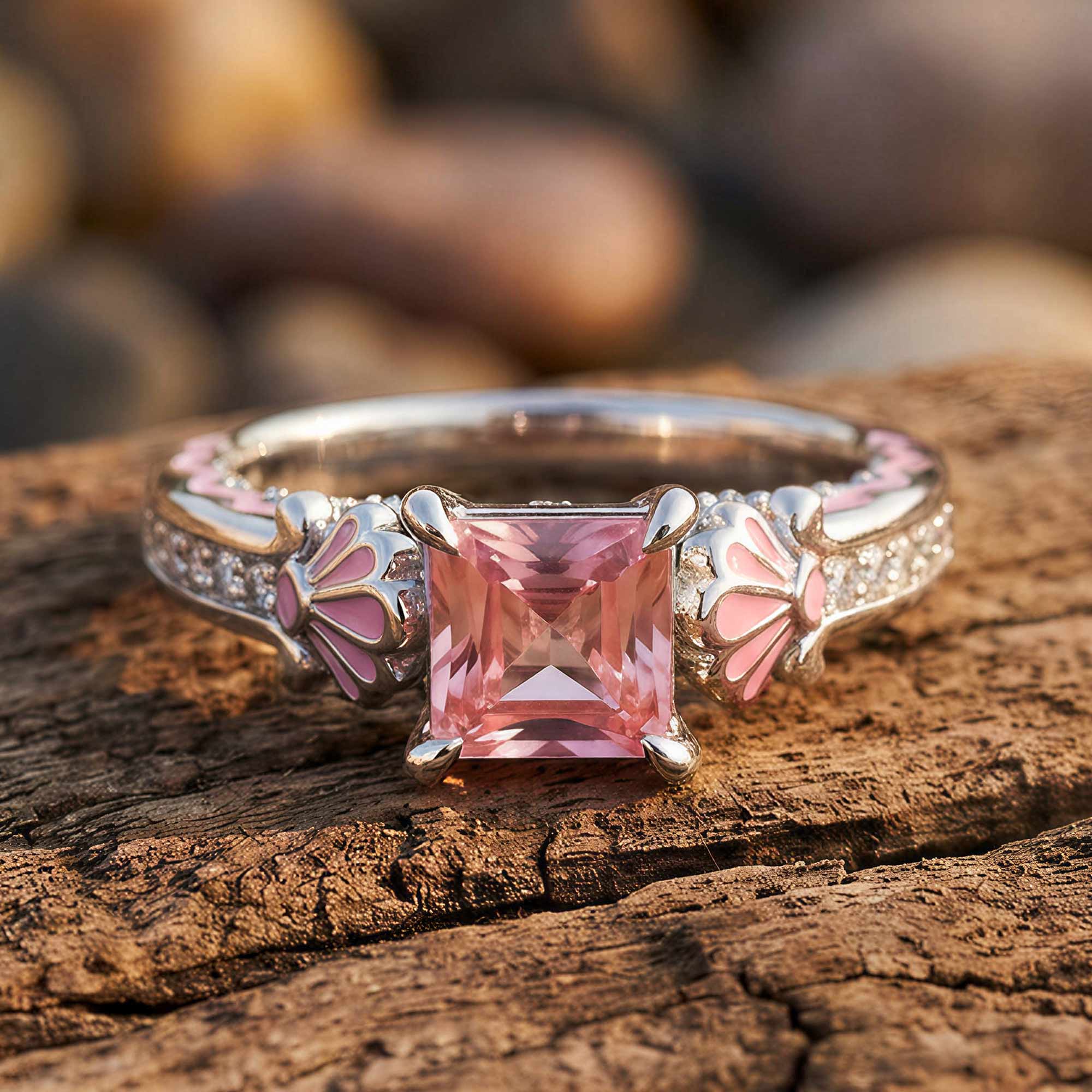 Lumen Crest Ring - Rose Quartz