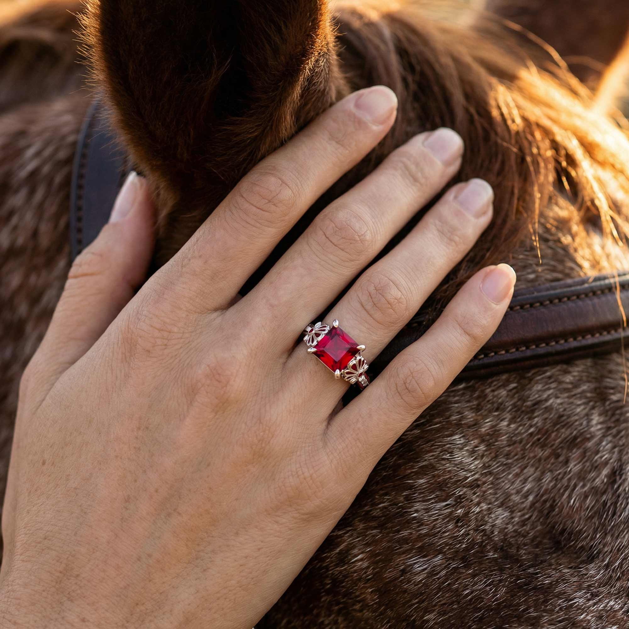 Lumen Crest Ring - Ruby