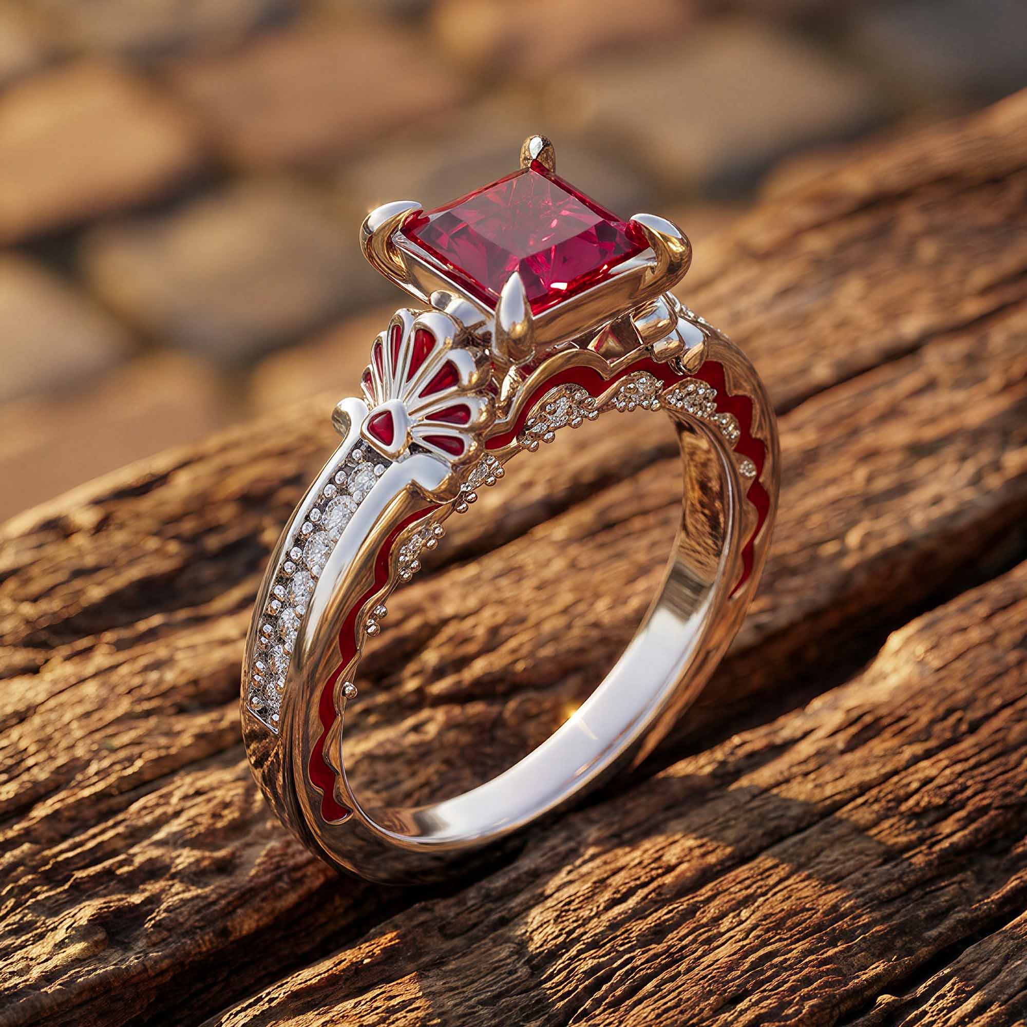 Lumen Crest Ring - Ruby