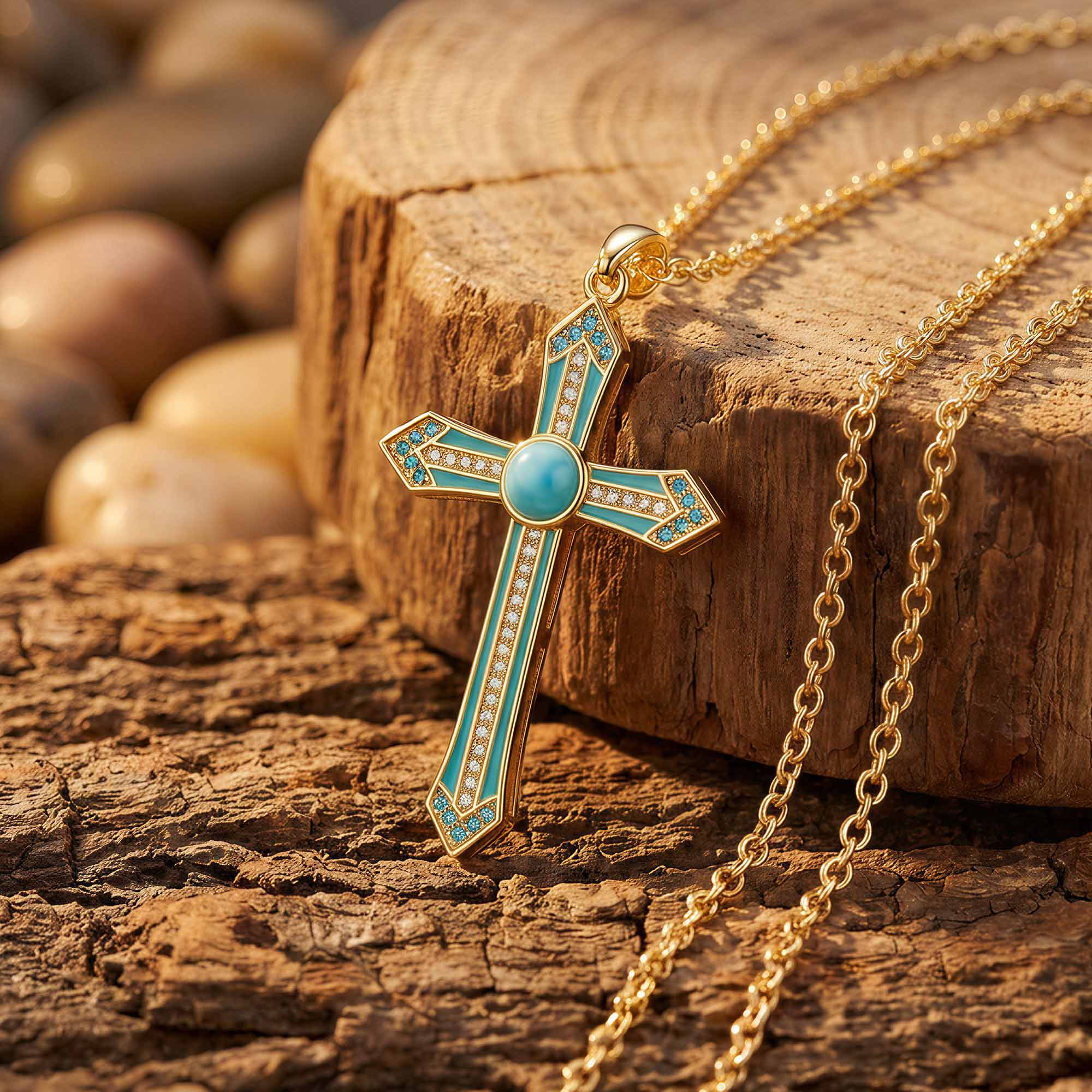 Meridian Lumen Cross Necklace
