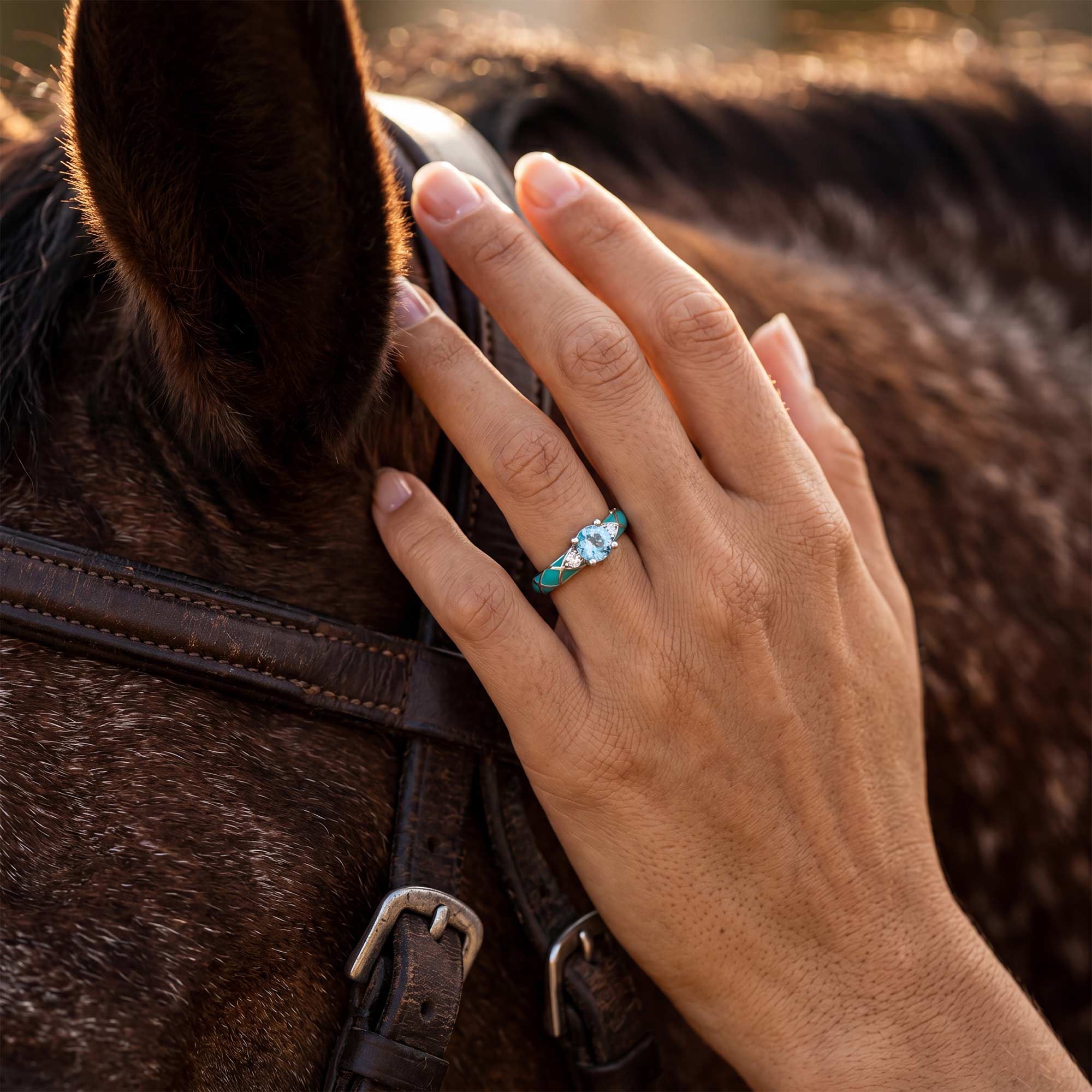 Mirage Coil Ring - Aquamarine