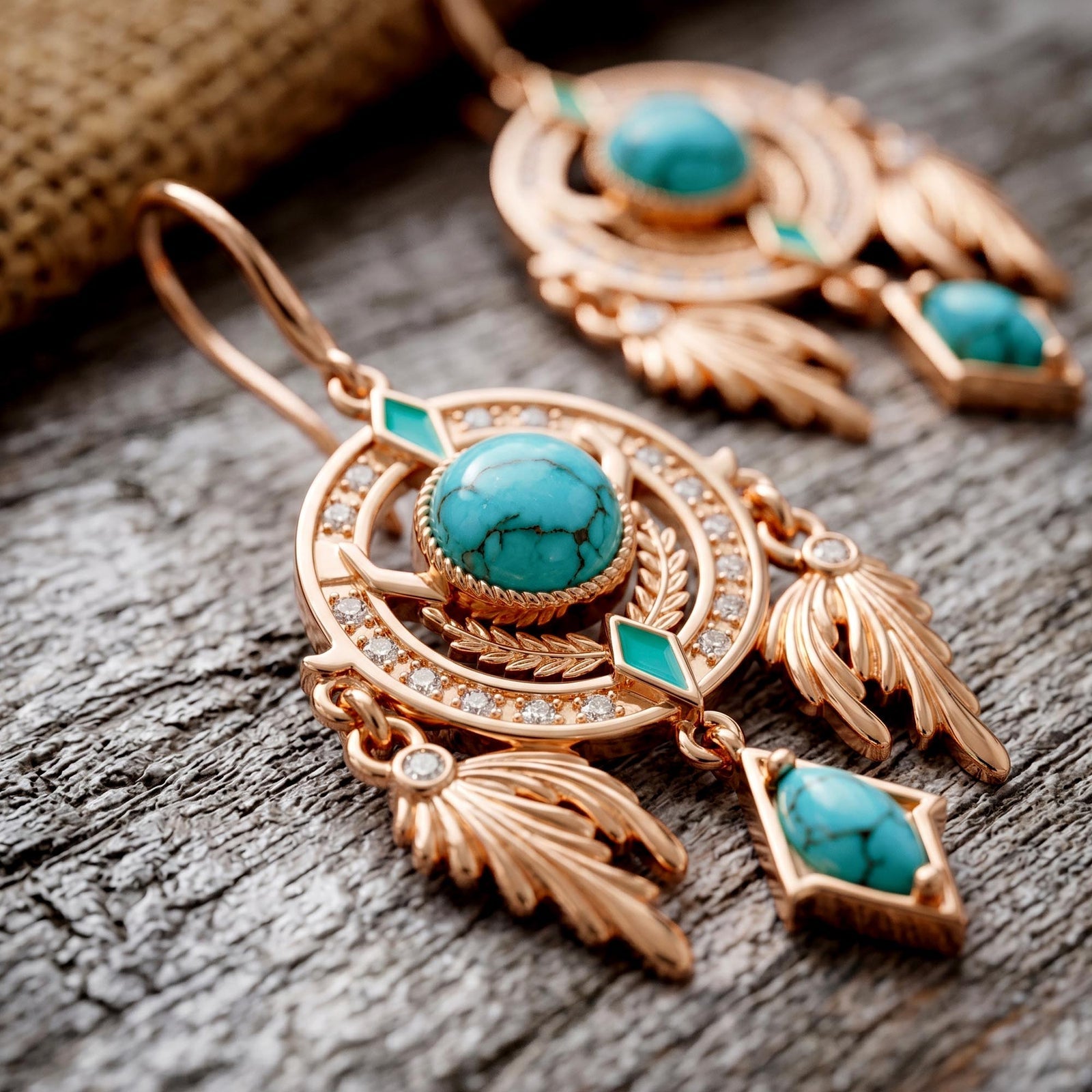 Mystic Dreamcatcher Earrings - Turquoise