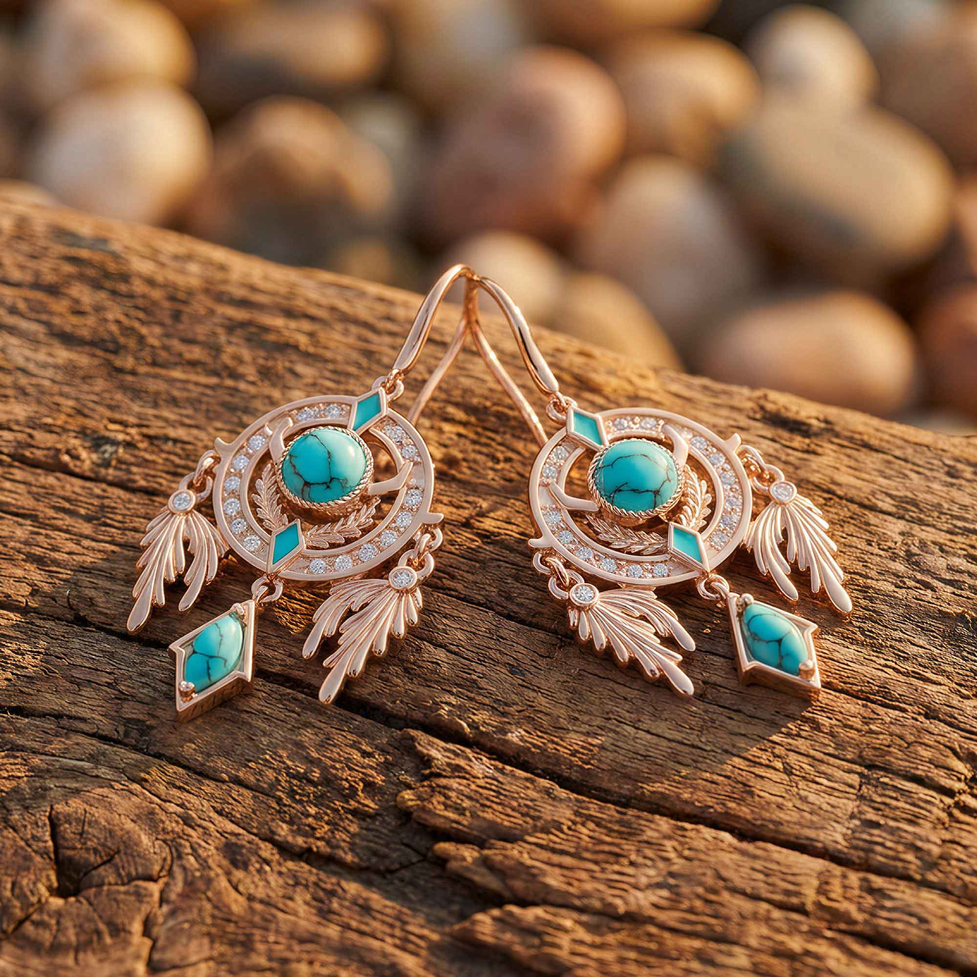 Mystic Dreamcatcher Earrings - Turquoise