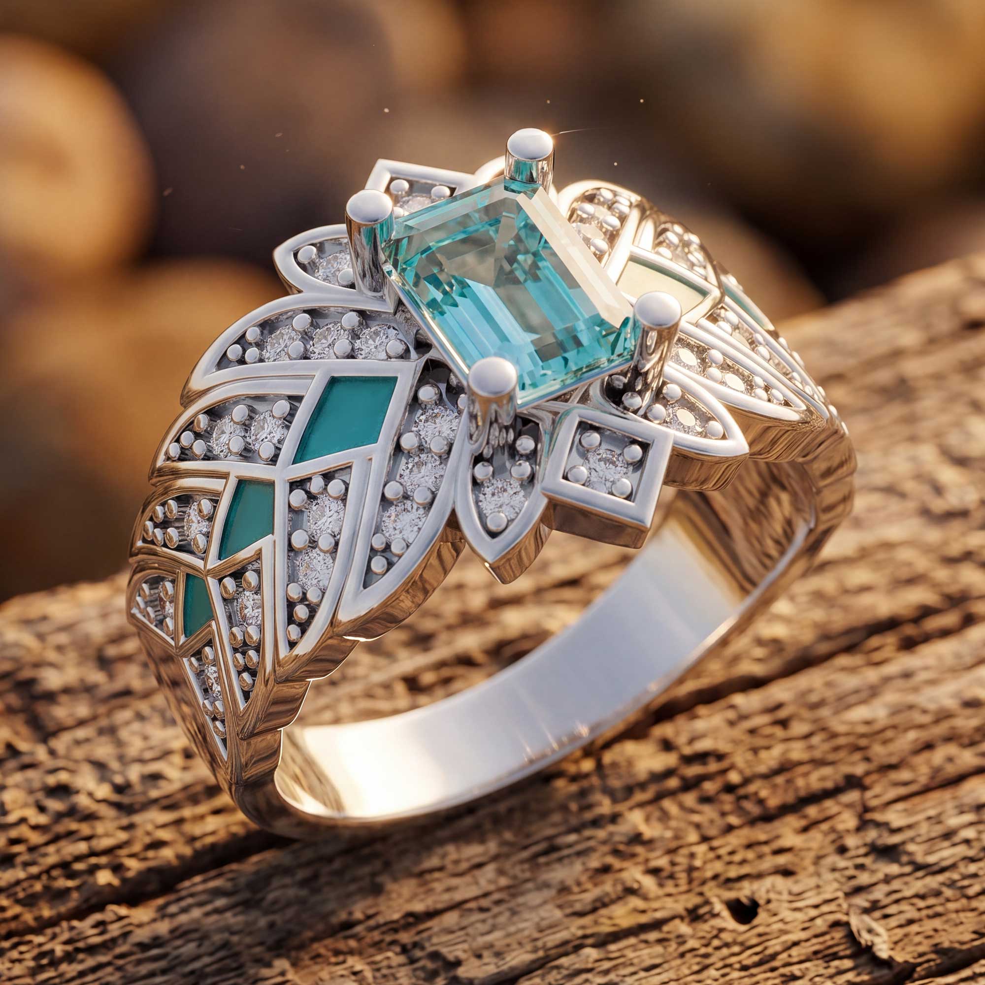 Nautical Starlight Ring - Aquamarine