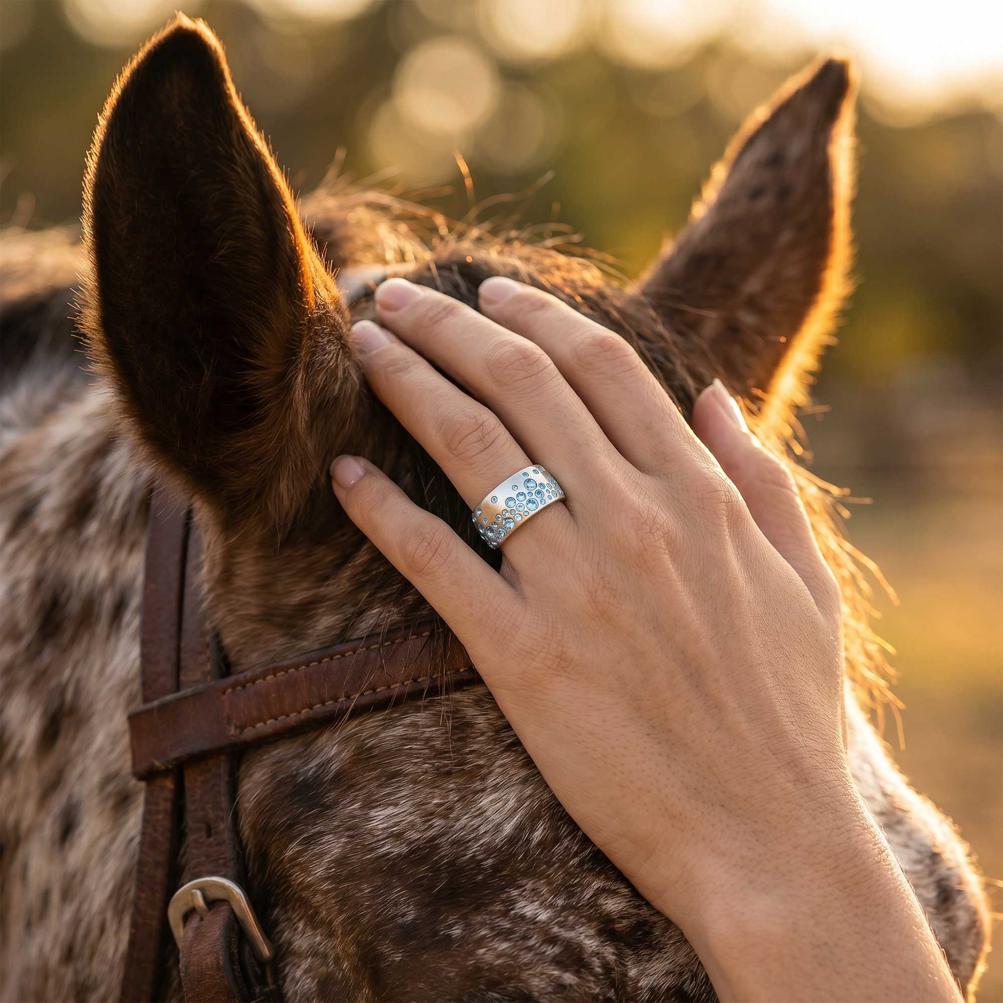 Nebula Drop Ring - Aquamarine