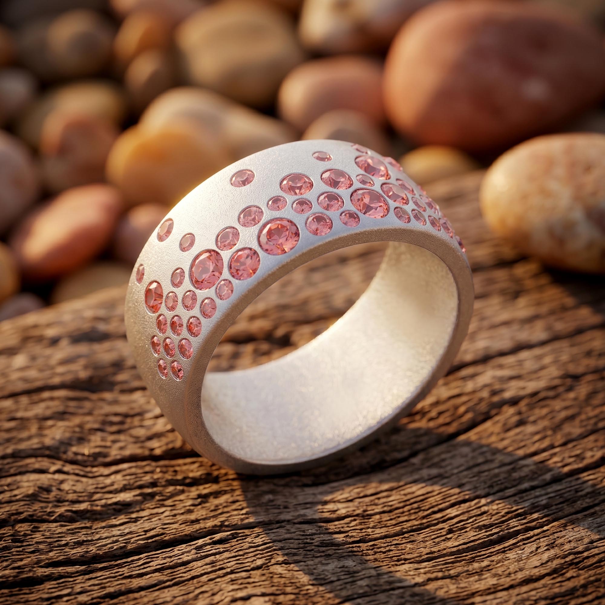 Nebula Drop Ring - Rose Quartz