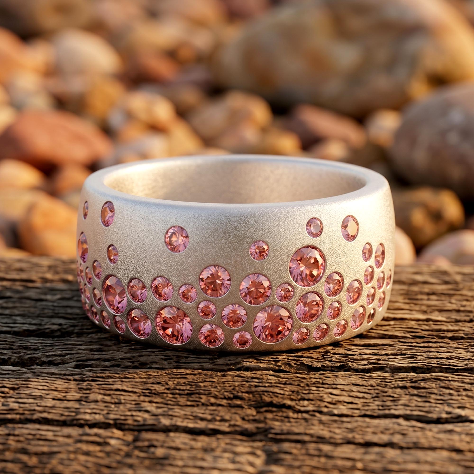Nebula Drop Ring - Rose Quartz