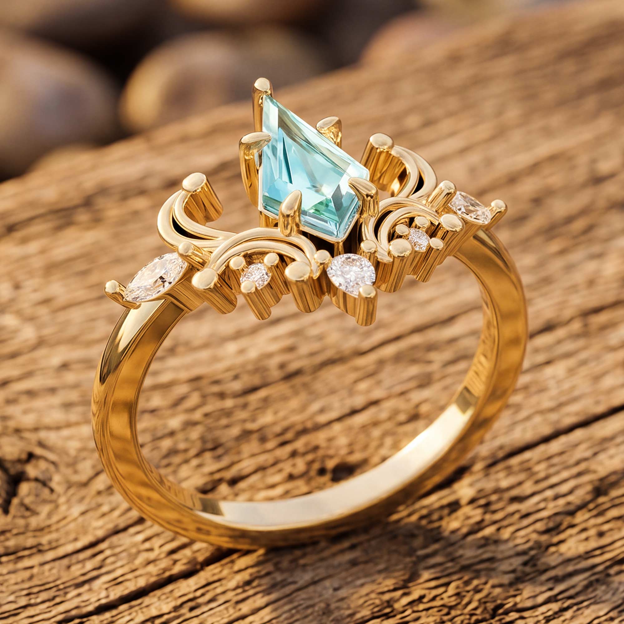 Ocean Crown Ring - Aquamarine