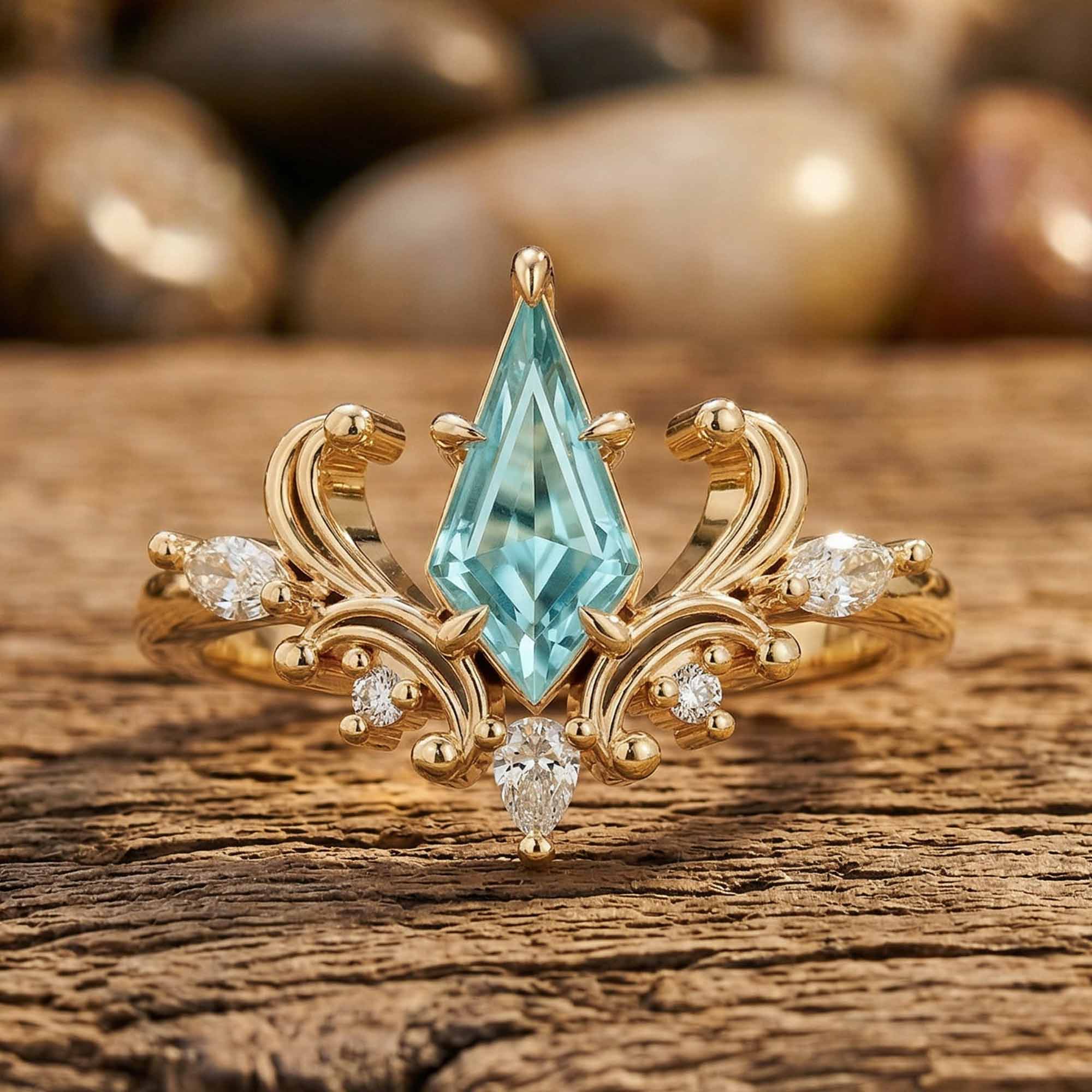 Ocean Crown Ring - Aquamarine