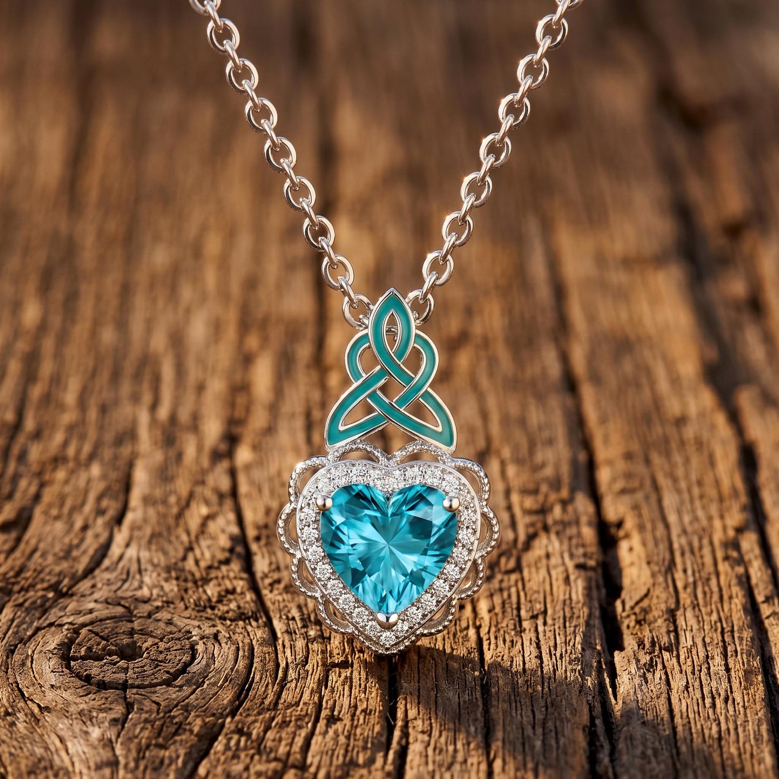 Ocean Heart Necklace - Aquamarine