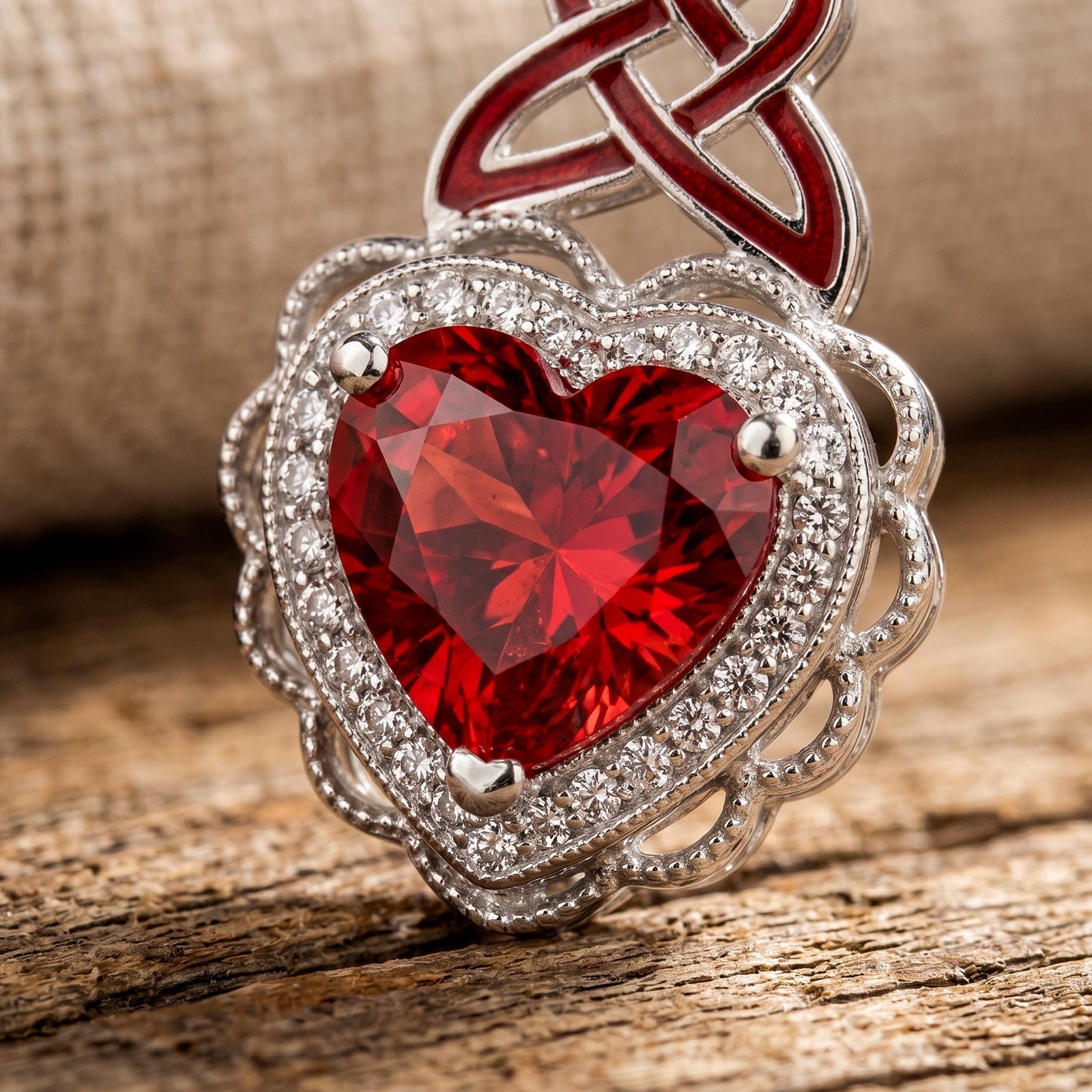 Ocean Heart Necklace - Ruby