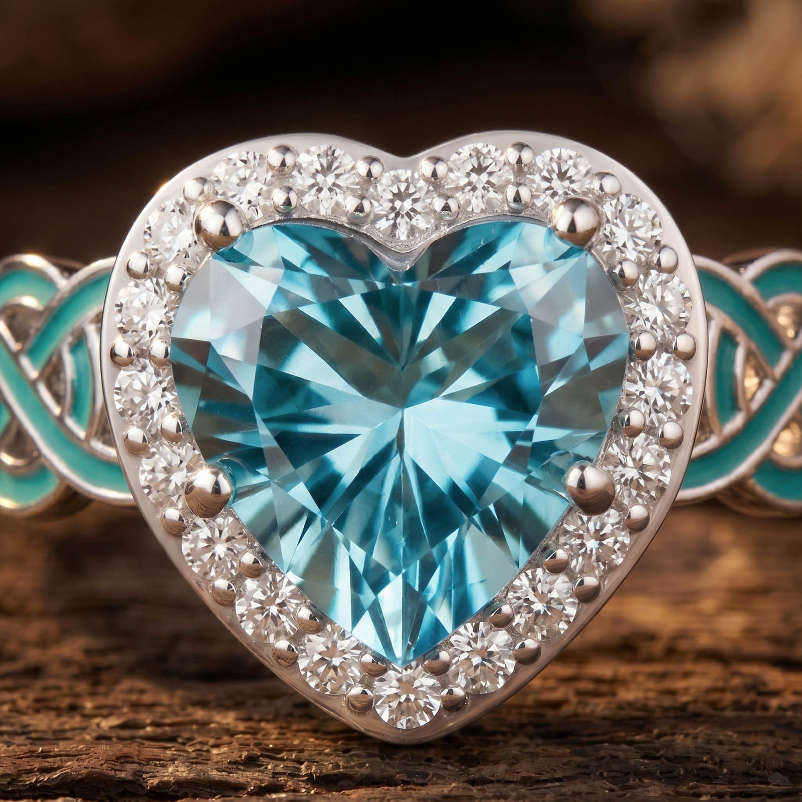 Ocean Heart Ring - Aquamarine