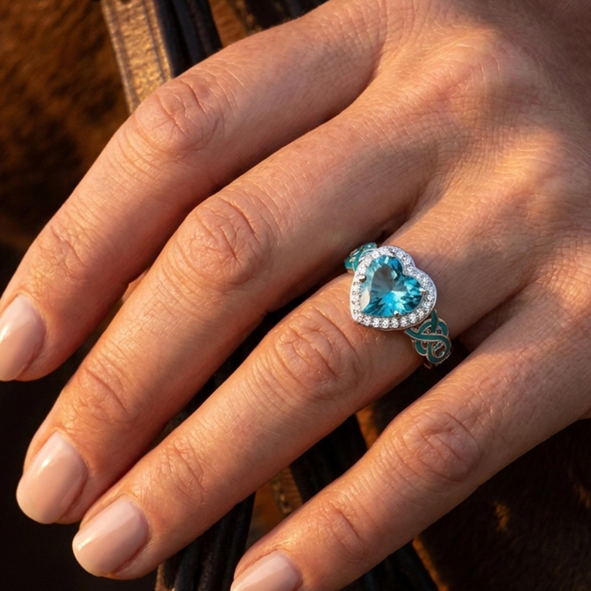 Ocean Heart Ring - Aquamarine