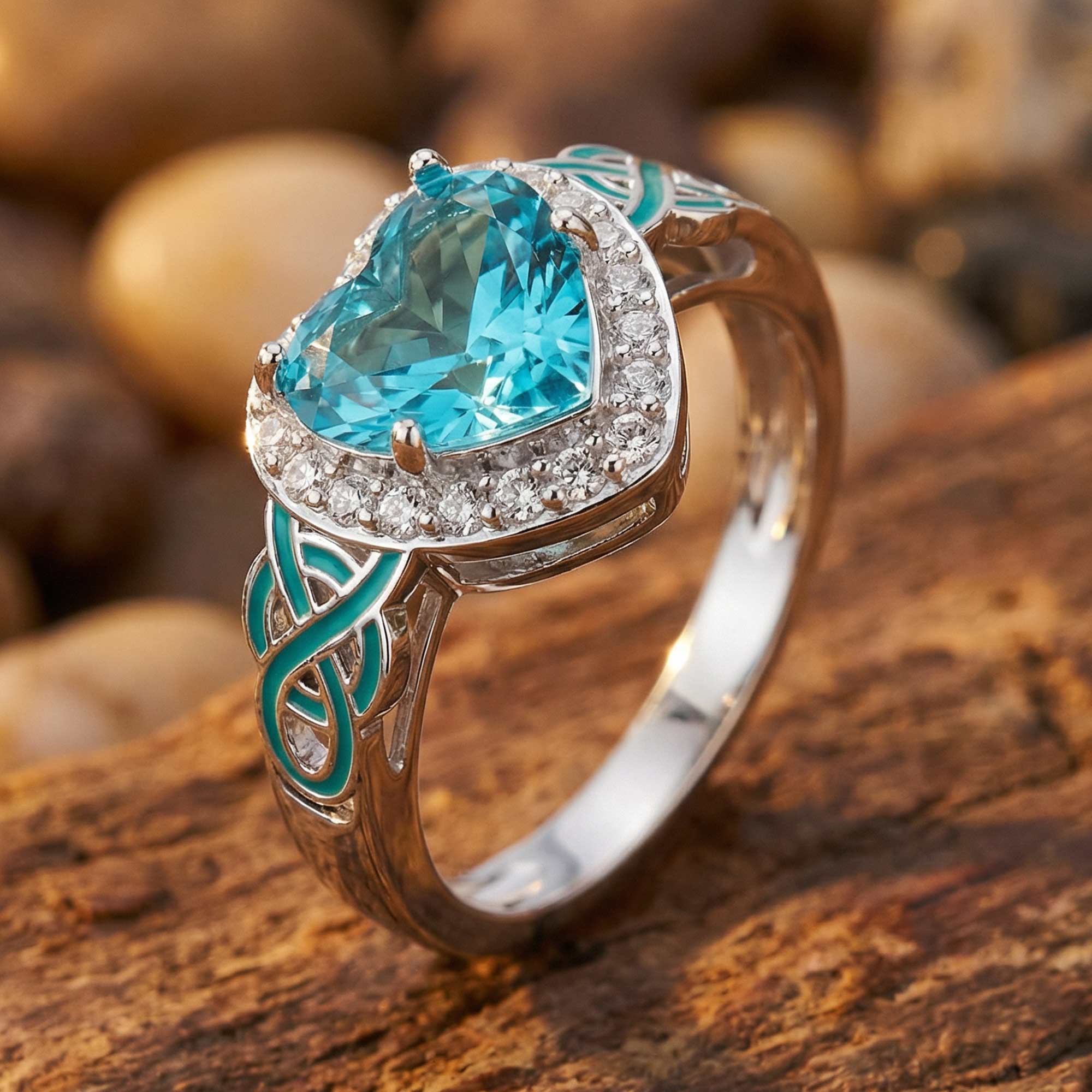 Ocean Heart Ring - Aquamarine