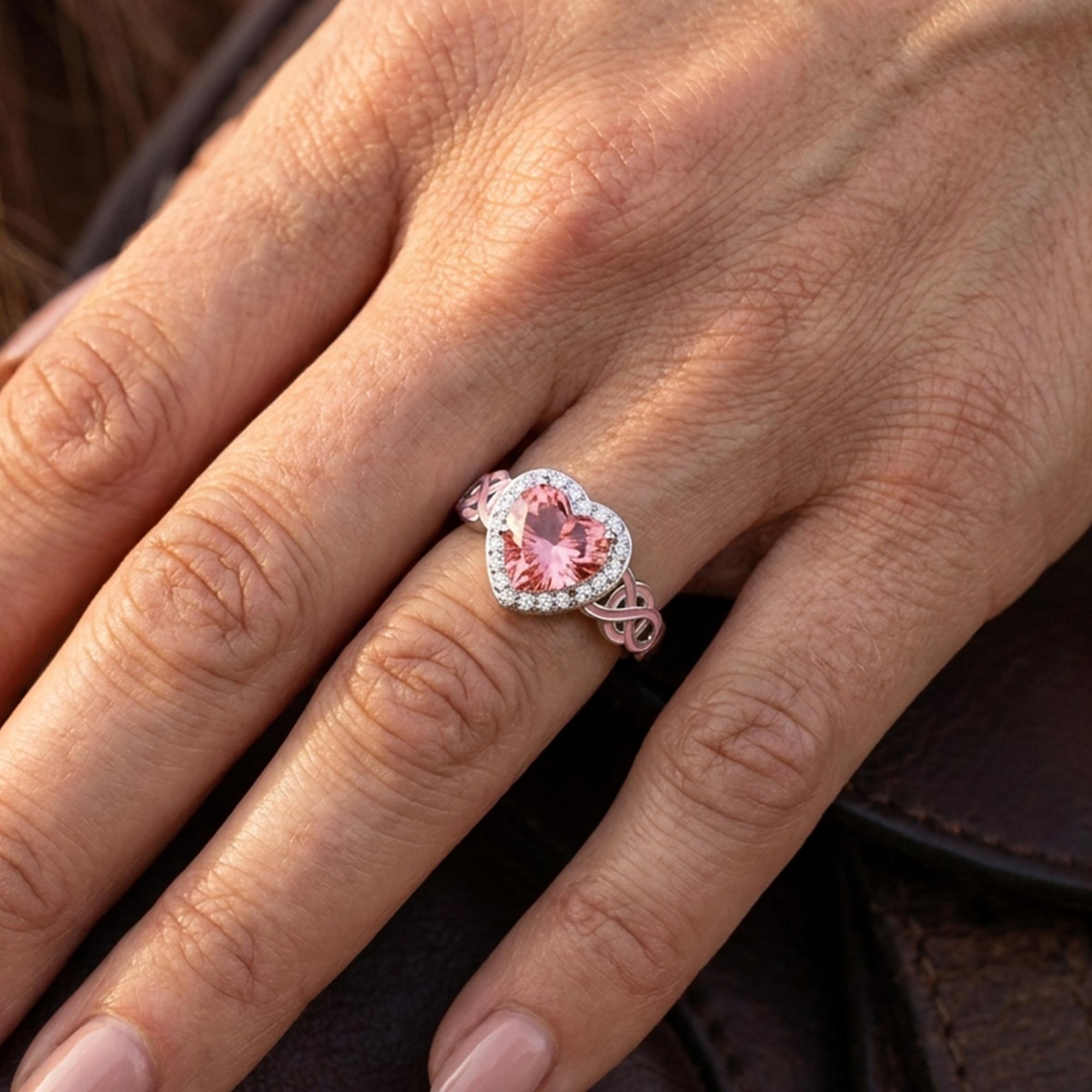Ocean Heart Ring - Rose Quartz