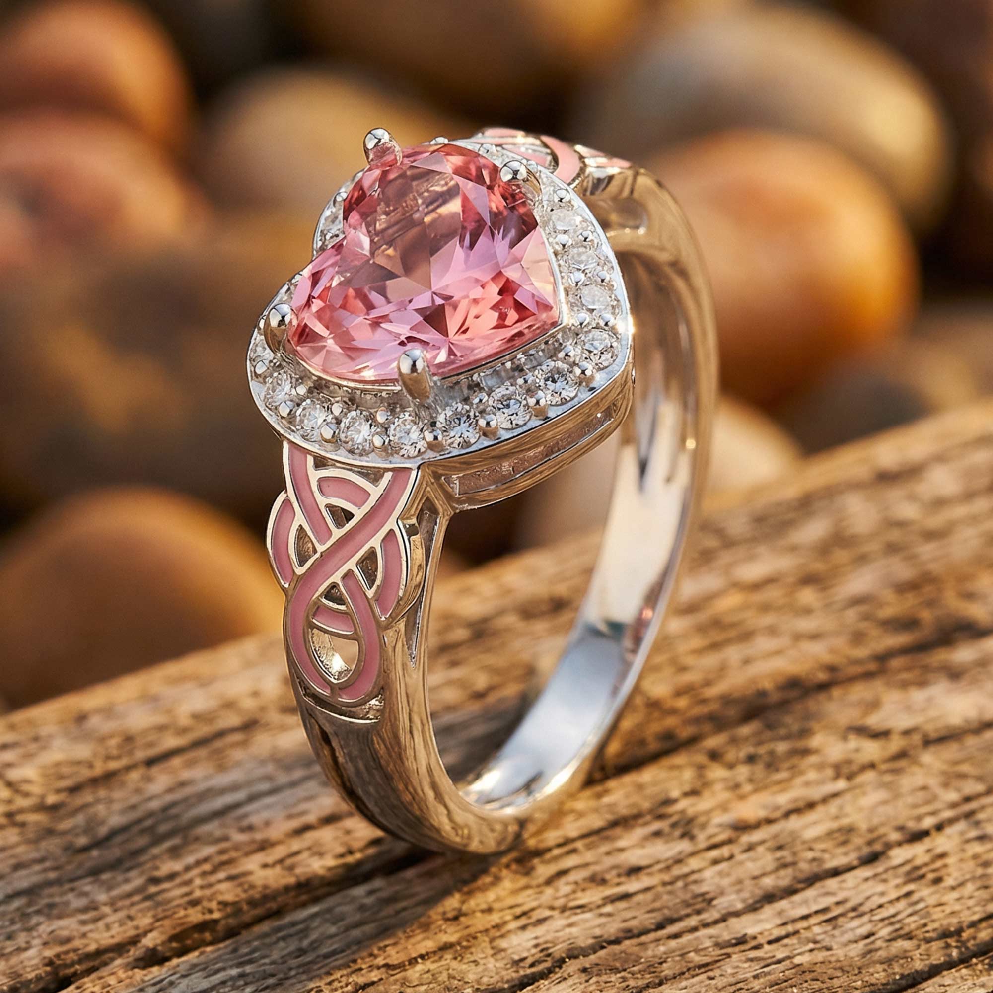 Ocean Heart Ring - Rose Quartz